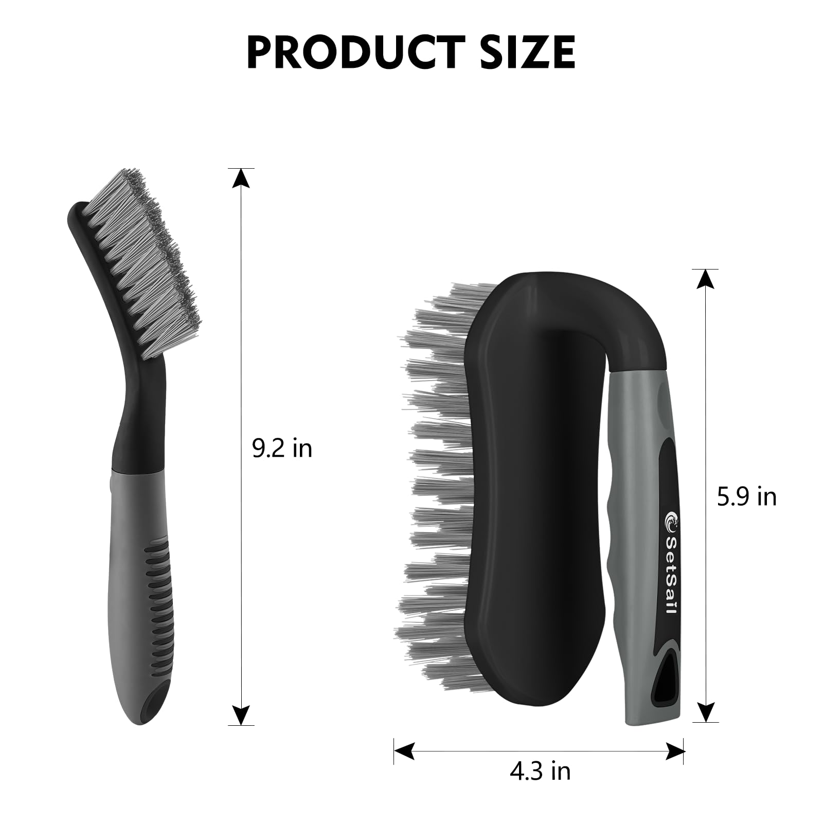 Scrub Brush Stiff Bristle Cleaning Scrubber (4 Count)