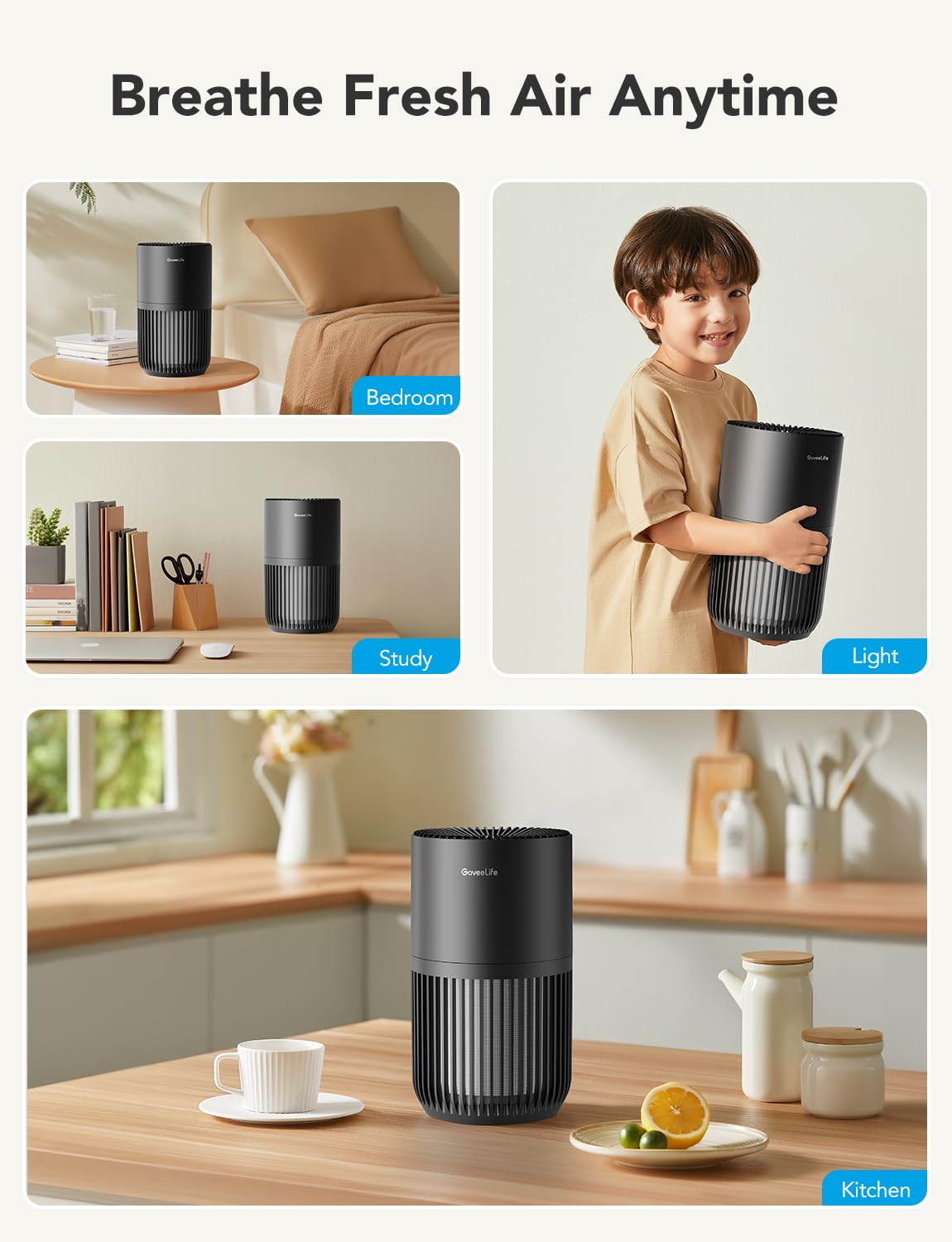 Smart Mini Air Purifier for Bedroom