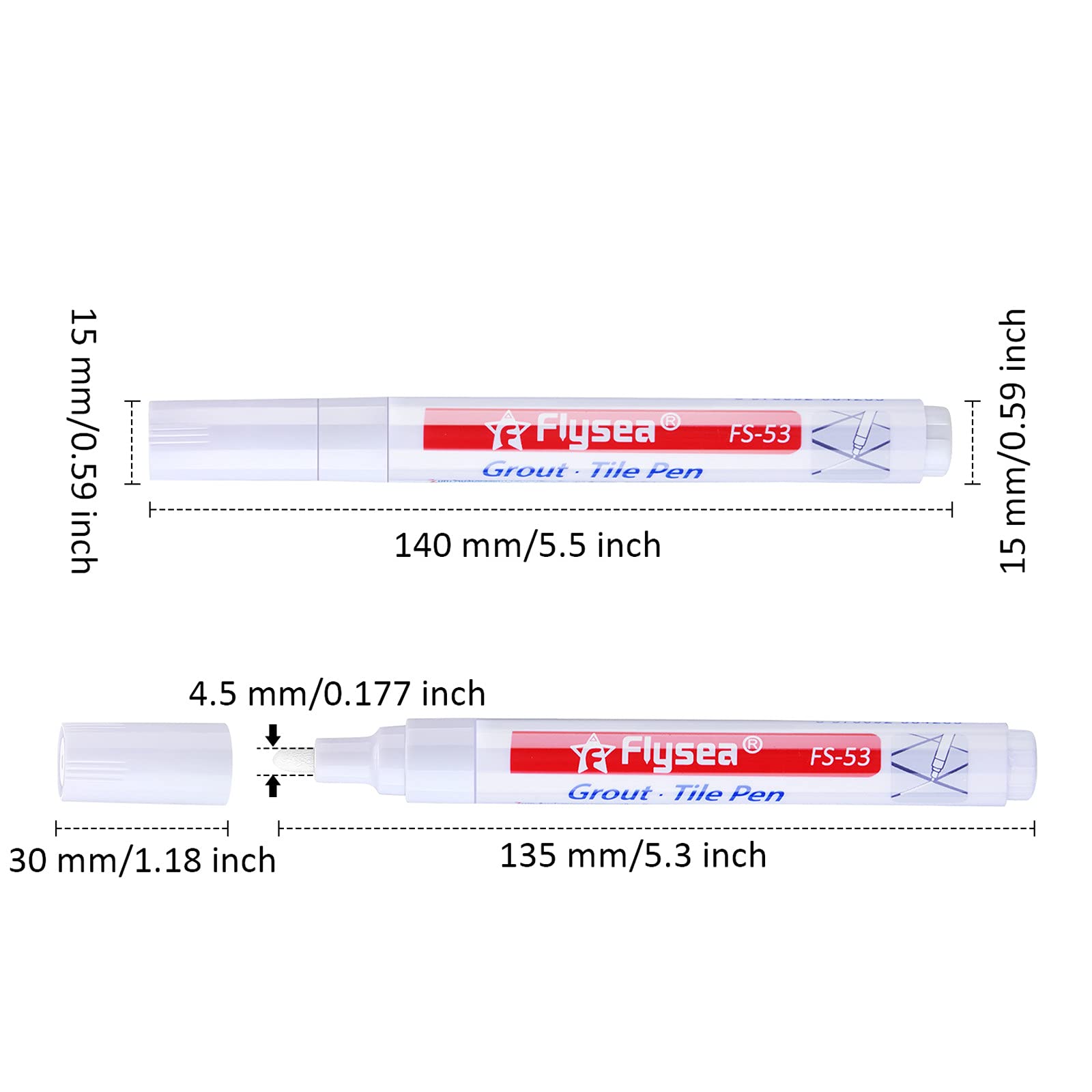 12 Pieces Grout Tile Pen Grout Restorer Pen Renew Repair Marker for Tile Wall Floor (12 Count)
