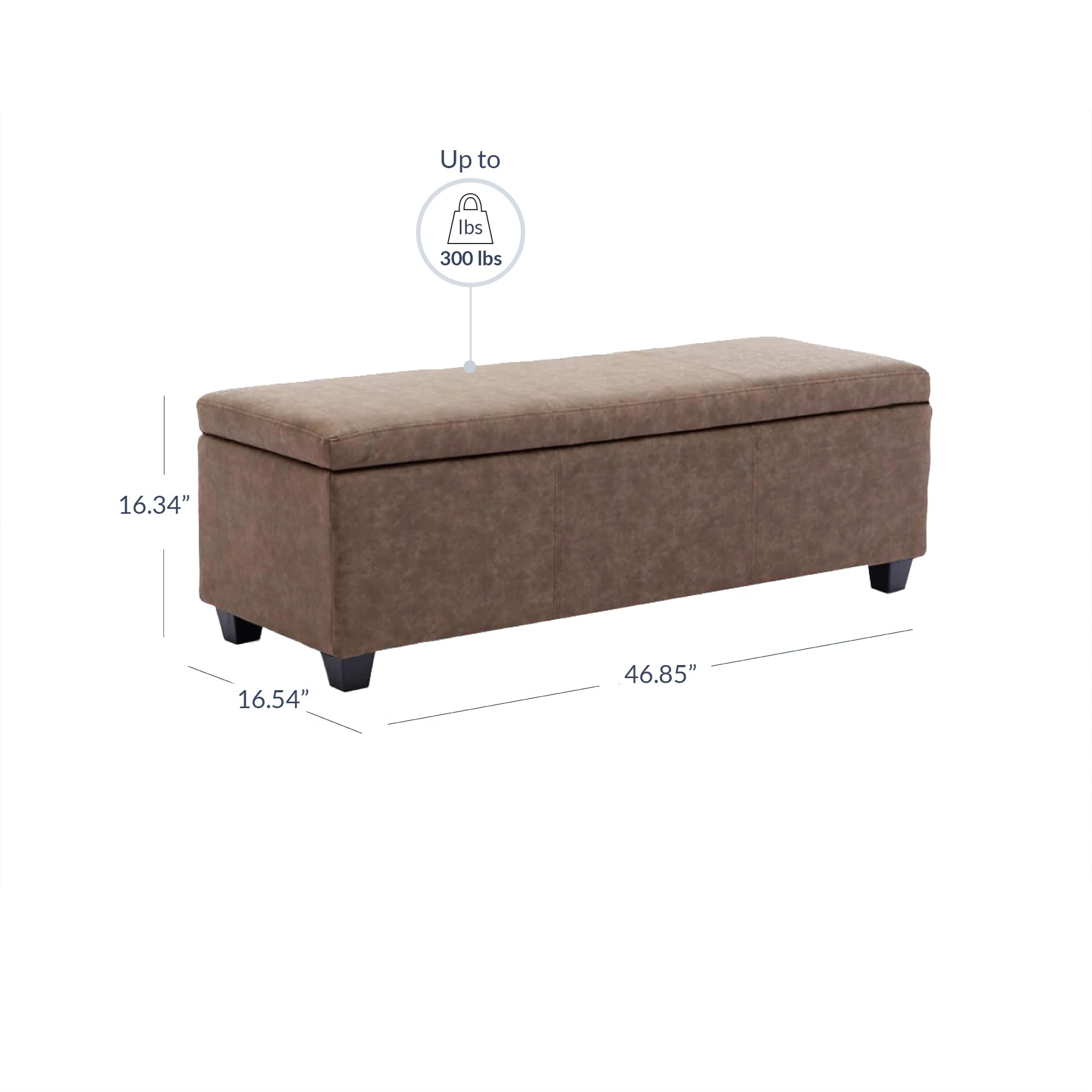 Storage Faux Leather Ottoman