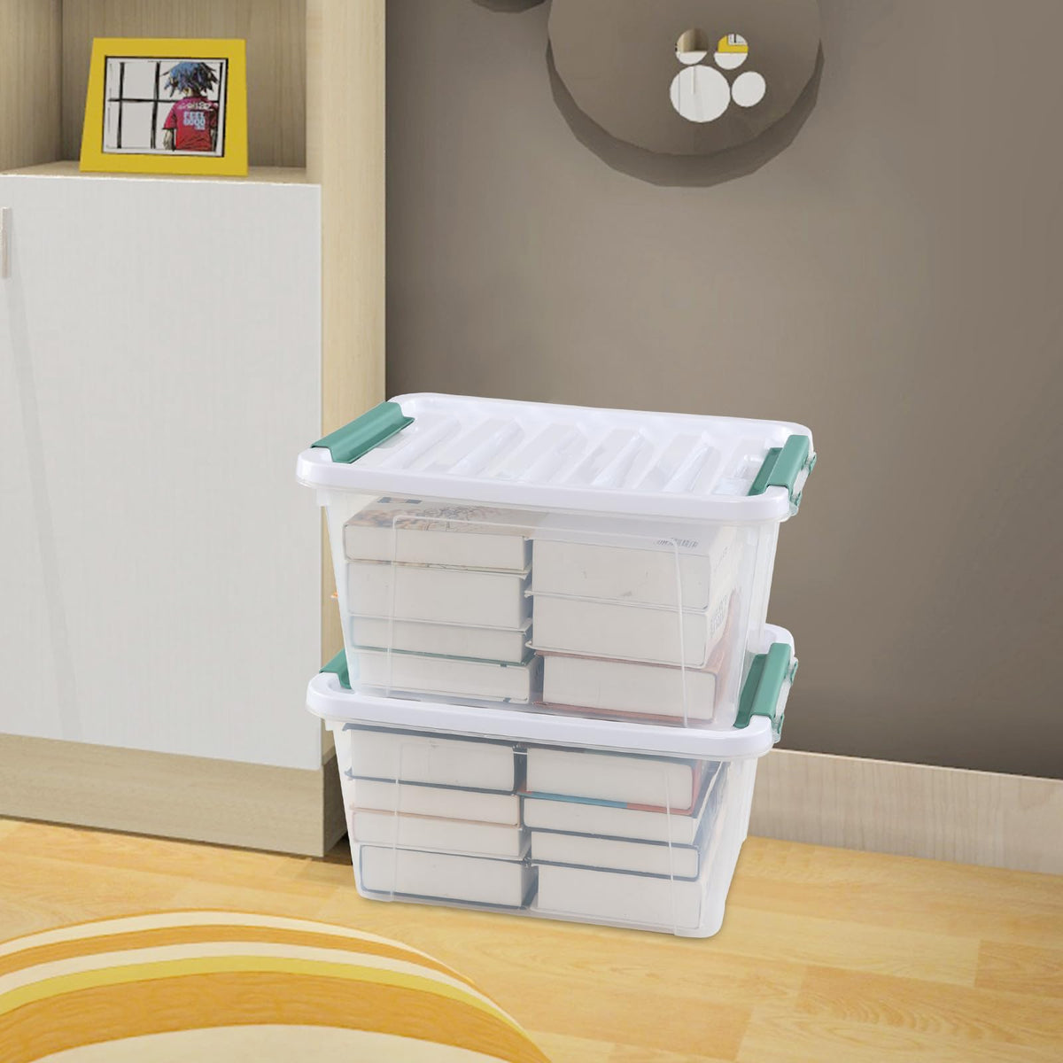 6 Pack Clear Storage Latch Bins (6 Count)