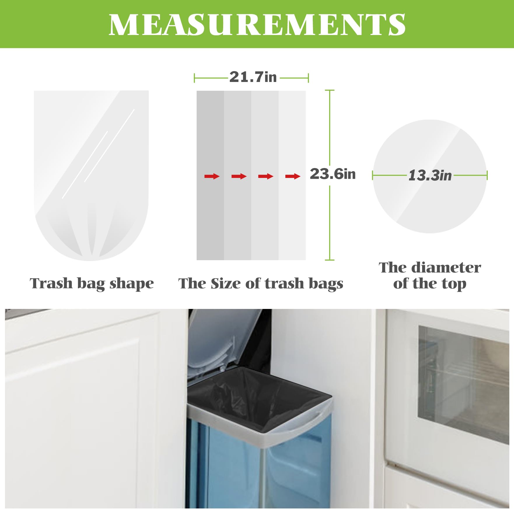 Black Trash Bags 7 Gallon 120 Count Kitchen Garbage Bags Unscented