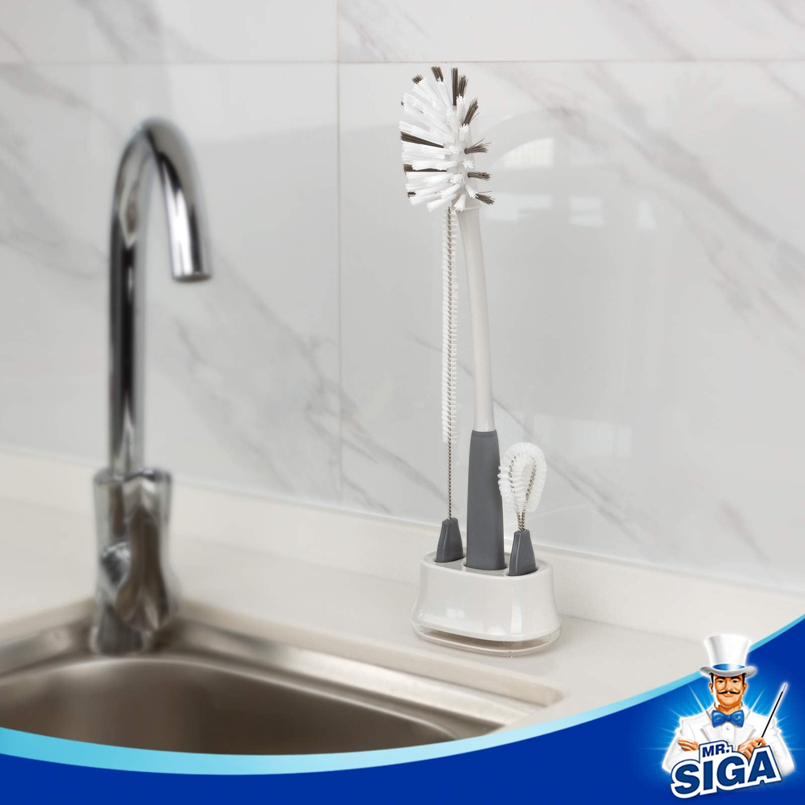 Water Bottle Brush Cleaning Set with Storage Holder