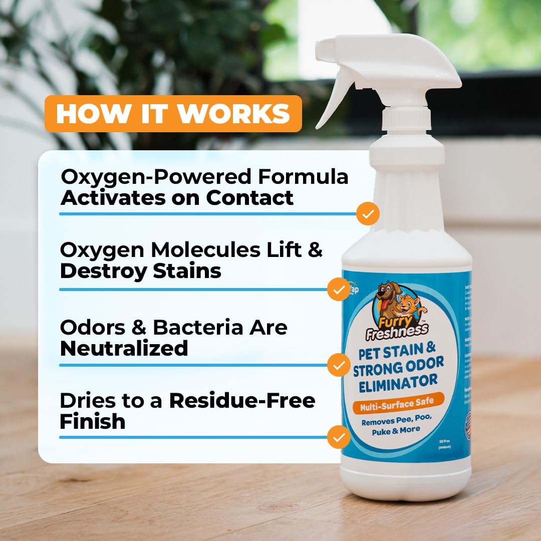 Extra Strength Cat or Dog Pee Stain & Permanent Odor Remover + Smell Eliminator (128 Ounce)
