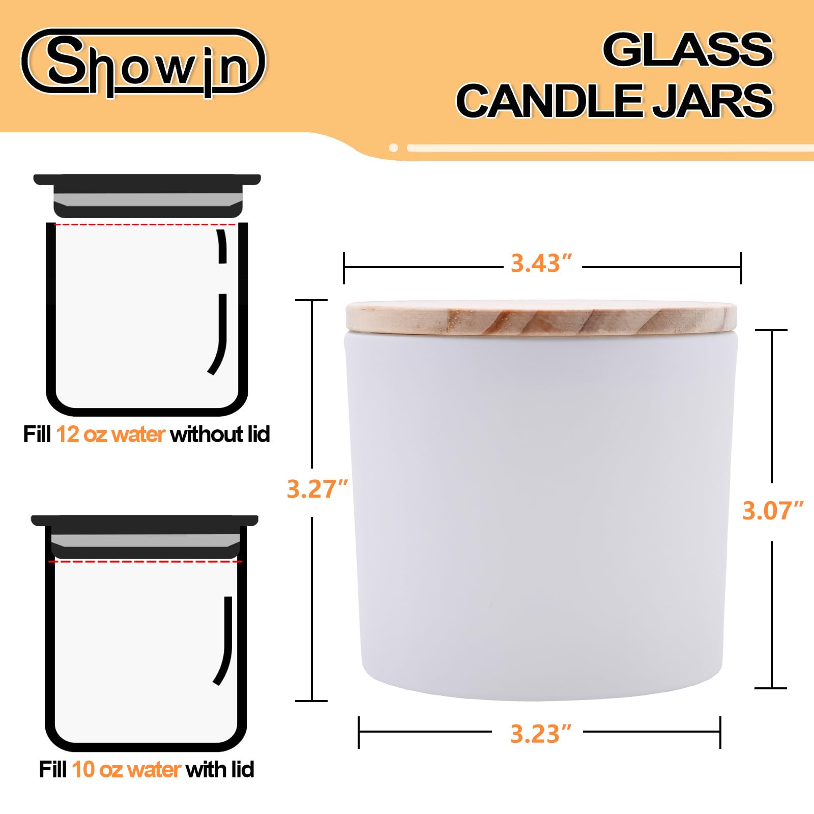 12 OZ Thick Candle Jars for Making Candles 12 Pcs (12 Count)