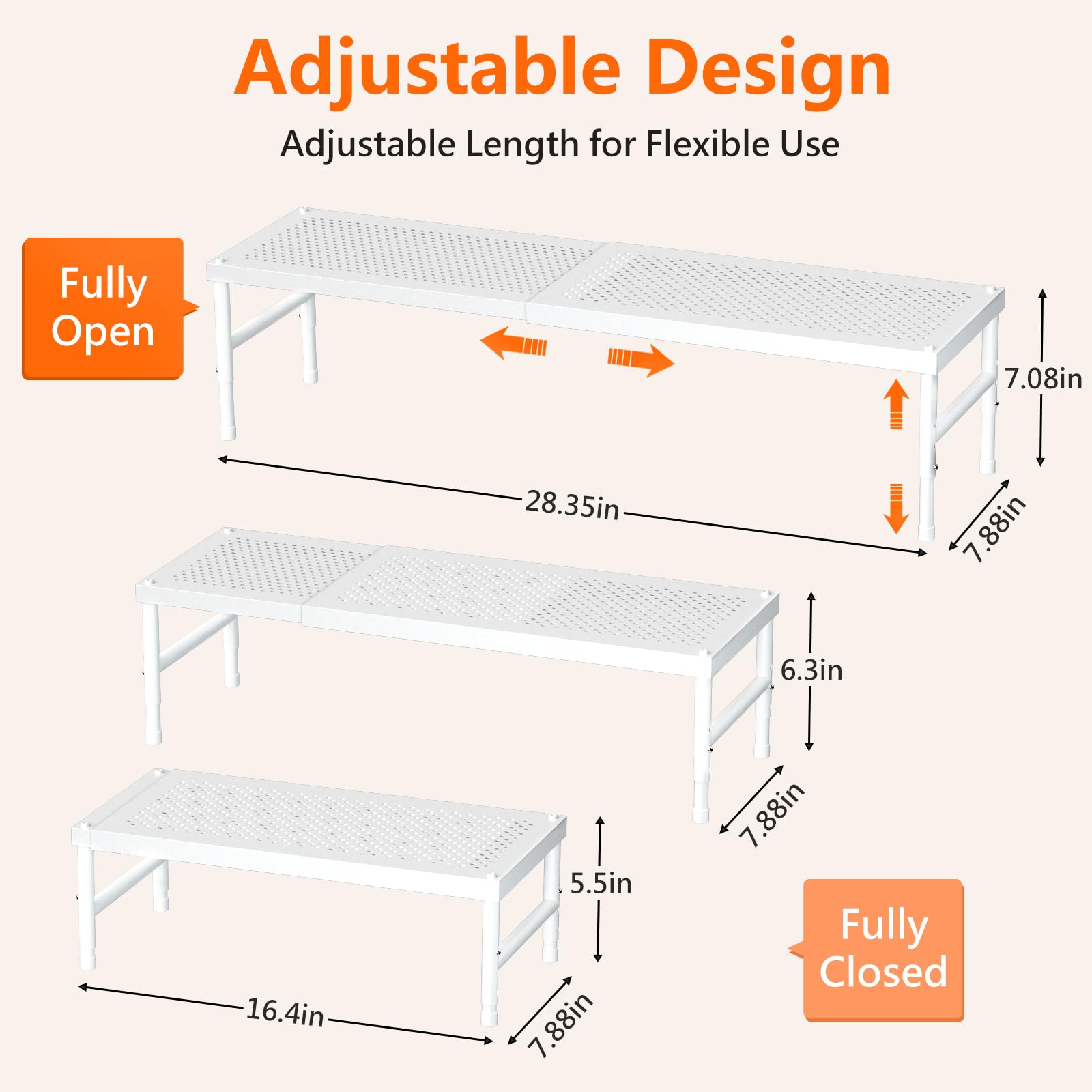 2 Pack Expandable adjustable stackable kitchen organizer