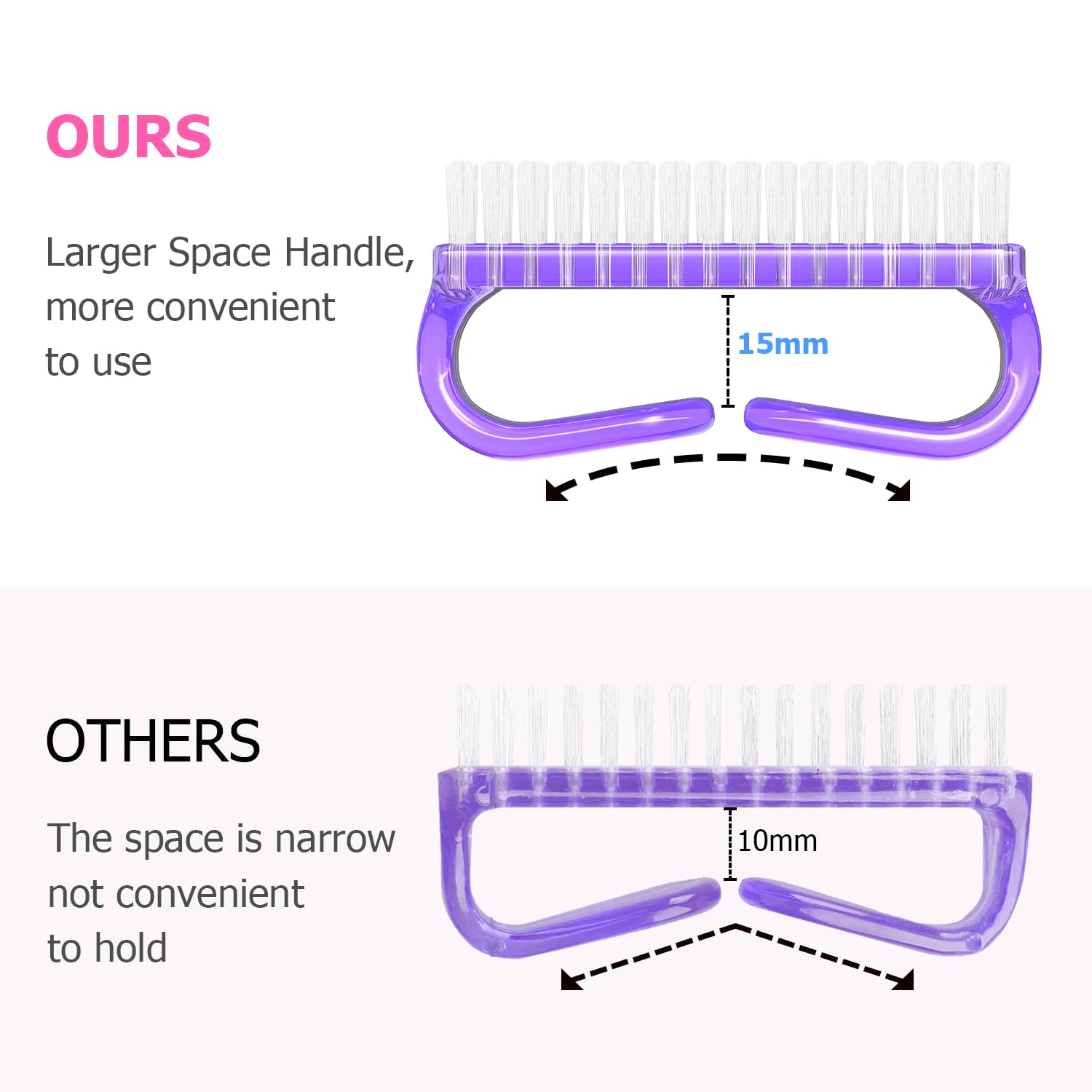 Handle Grip Nail Brush (4 Count)