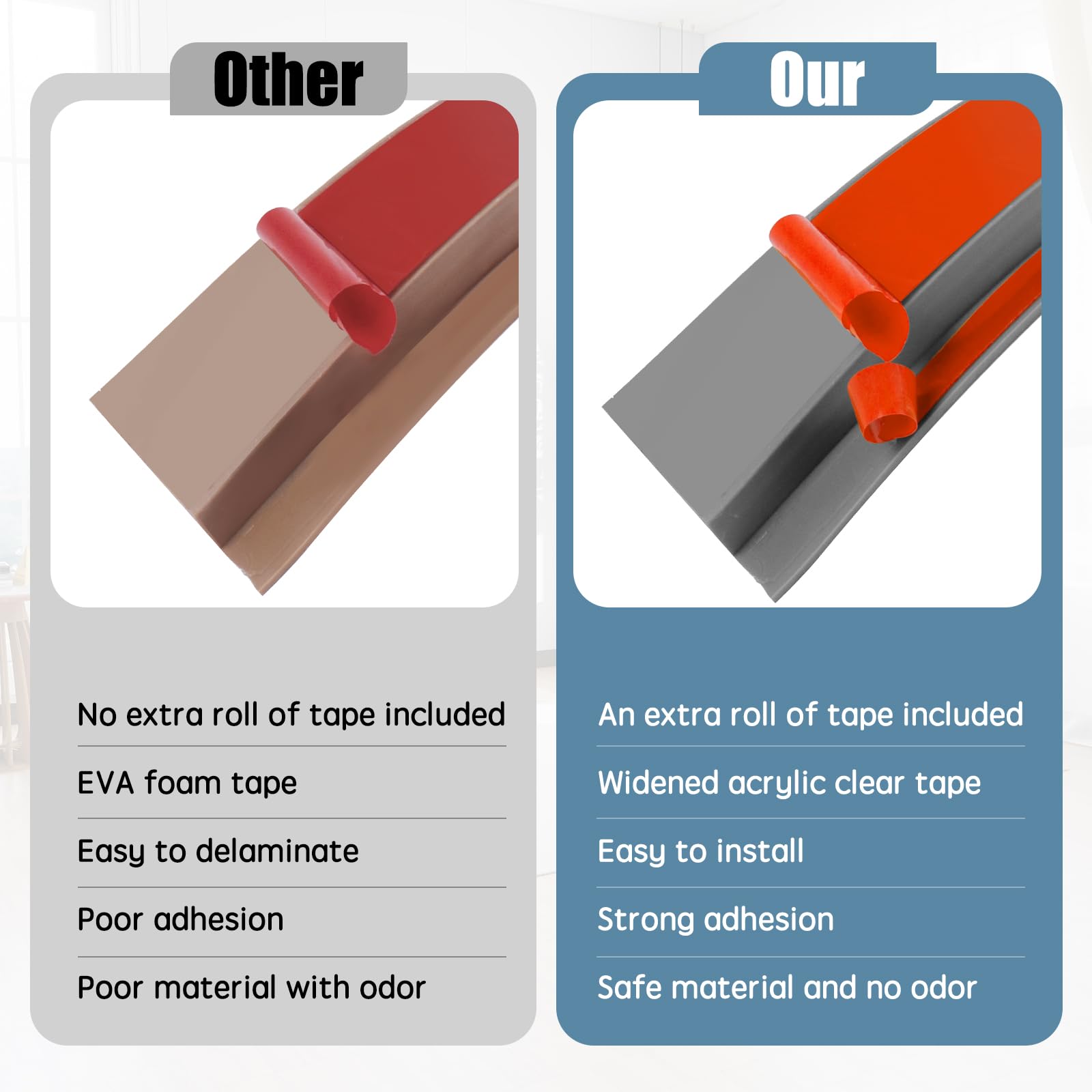 Floor Transition Strip Door Threshold 78" Floor Transition Reducer Trim on The Edges Threshold Strip Self Adhesive Suitable for Doorways