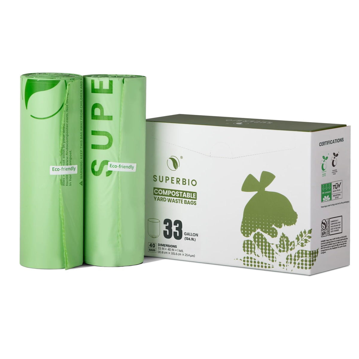 33 Gallon Compostable Yard Waste Bags (40 Count)