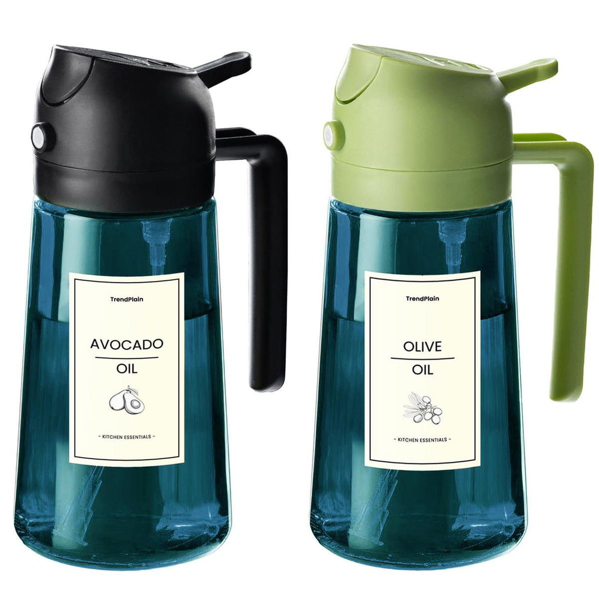 16oz 470ml Blue Glass Olive Oil Sprayer for Cooking