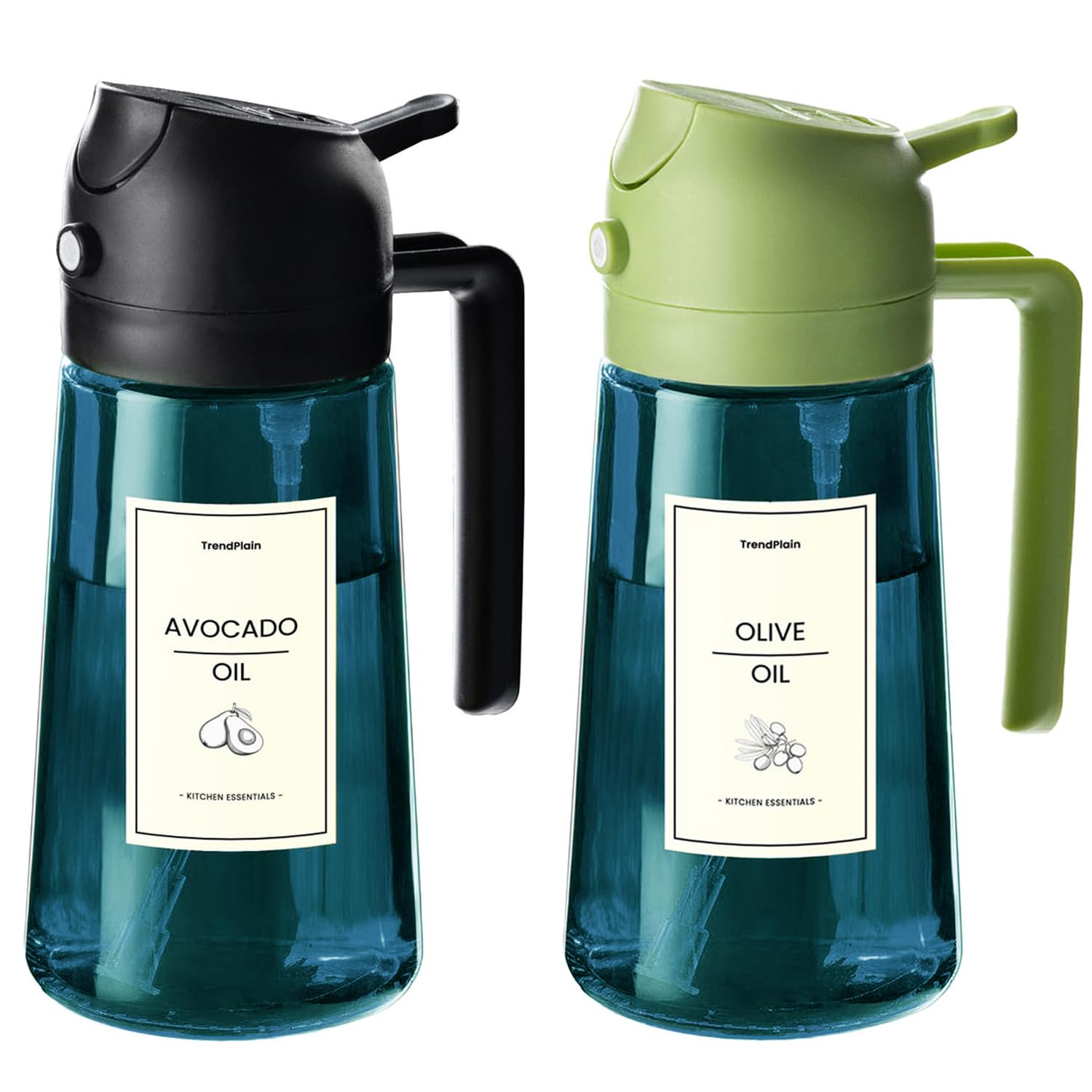 16oz 470ml Blue Glass Olive Oil Sprayer for Cooking