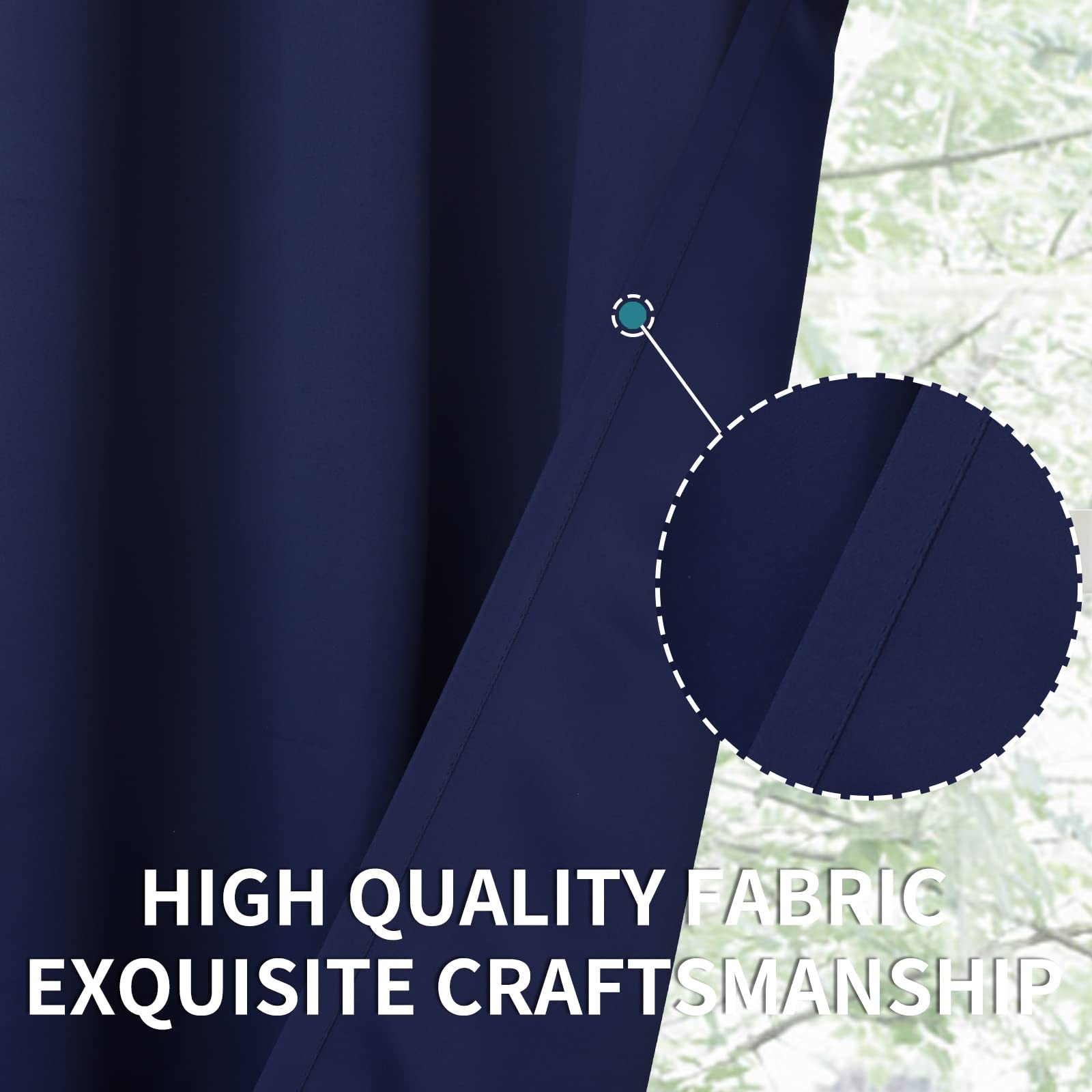 Short Blackout Curtains for Kitchen Window 45 Inch Length (2 Count)