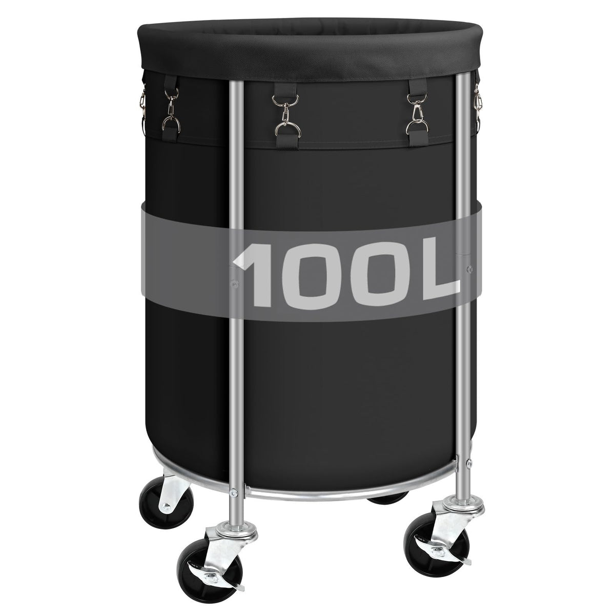 100L Round Rolling Laundry Hamper Basket with Wheels