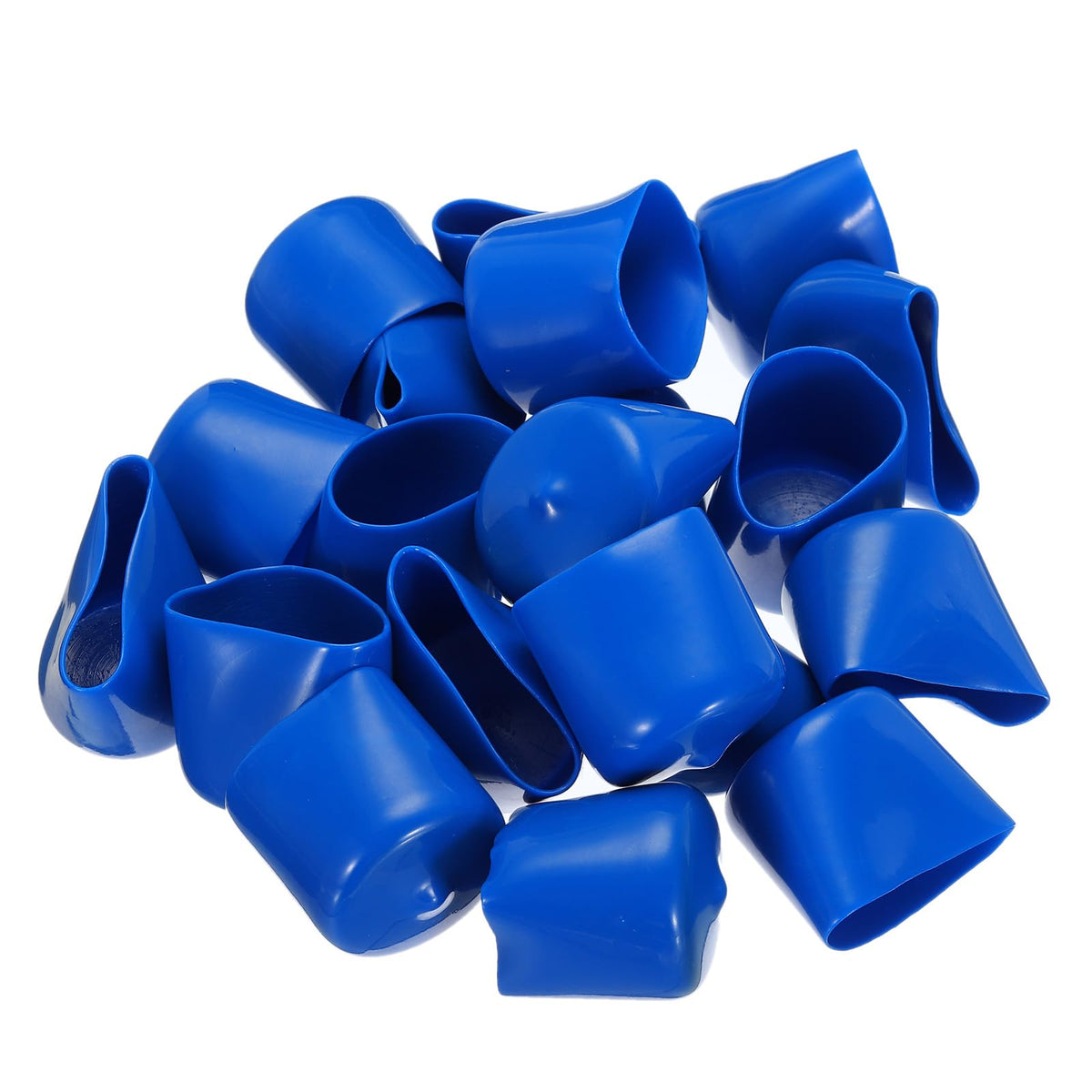 20pcs Rubber End Caps 38mm ID Vinyl PVC Round Tube Bolt Cap Cover Screw Thread Protectors Blue