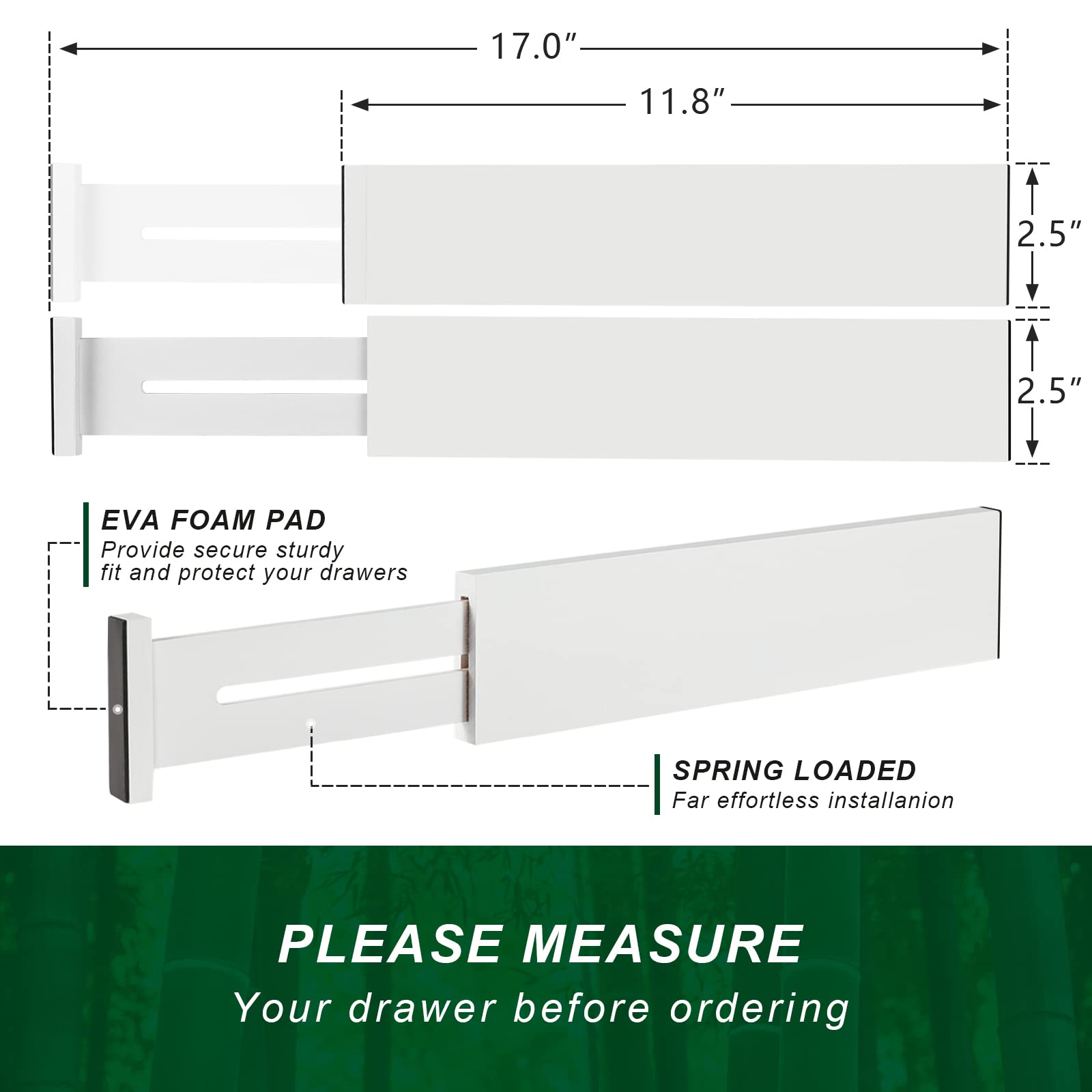 4 Pack Bamboo Drawer Dividers 2.6" High (4 Count)