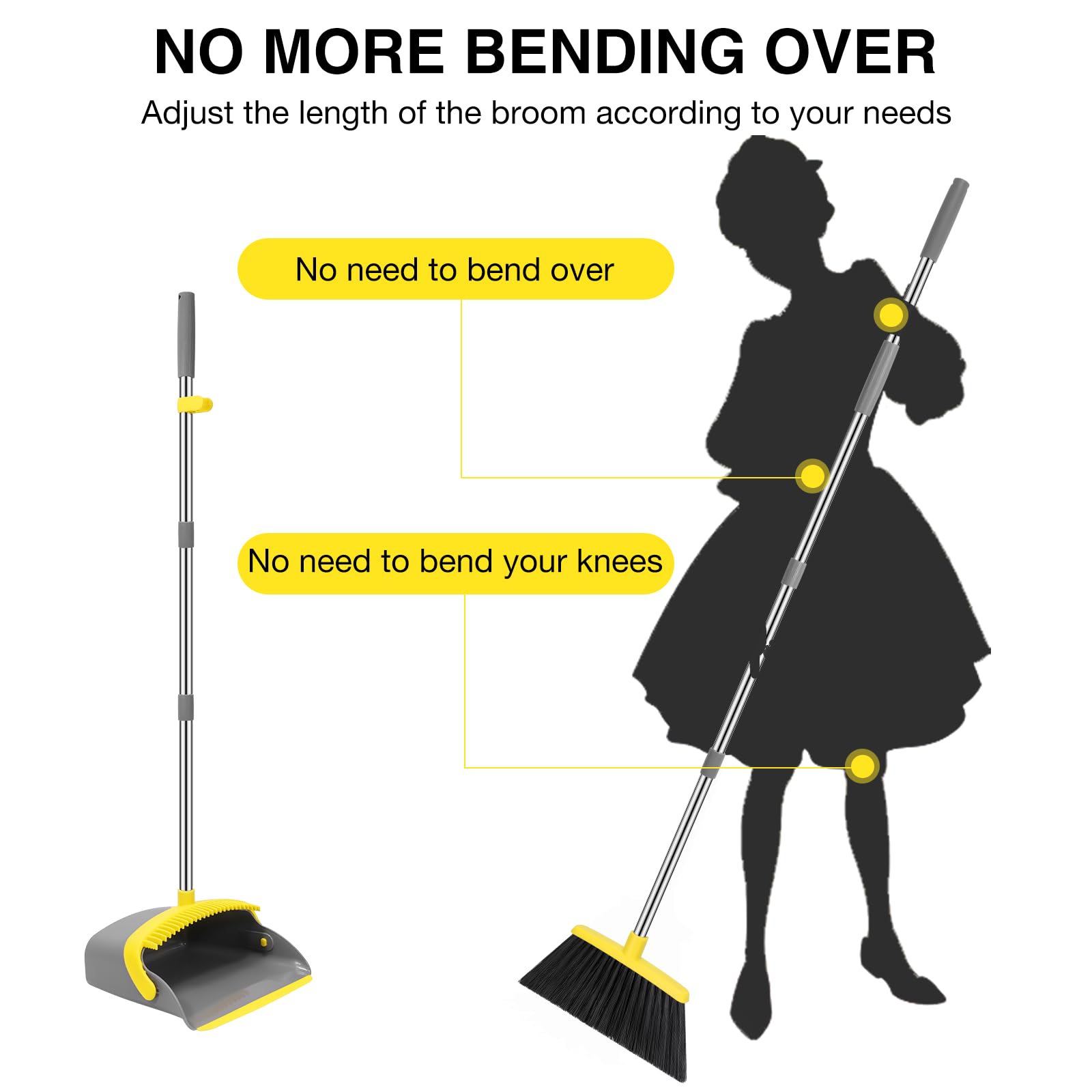Broom and Dustpan Set (4 Count)