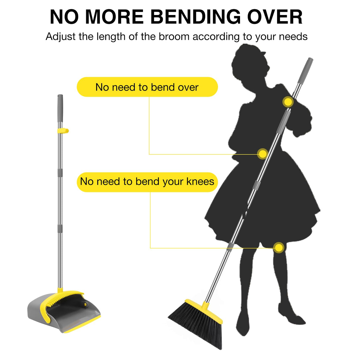 Broom and Dustpan Set (4 Count)