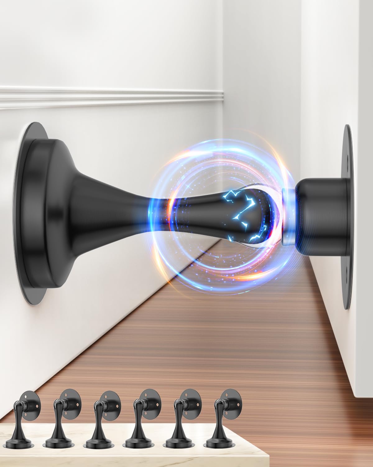 Magnetic Door Catch Door Stoppers Magnetic Door Stop Stainless Steel 6 Pack (6 Count)