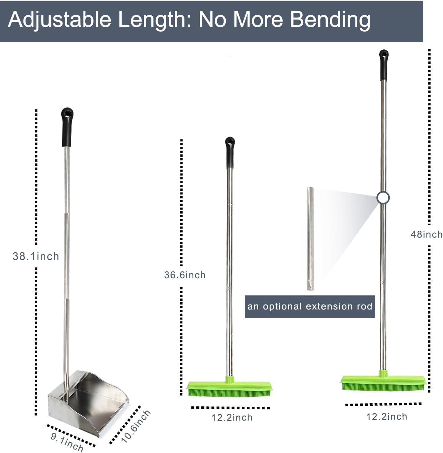 Rubber Broom and Dustpan Set