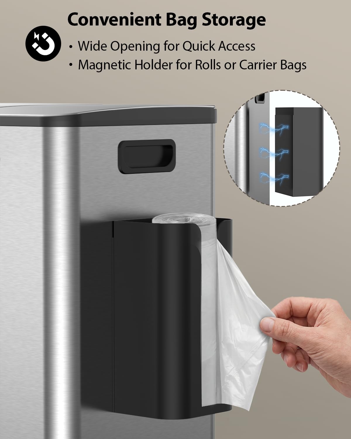 Dual Trash and Recycling Bins for Kitchen (2 Count)
