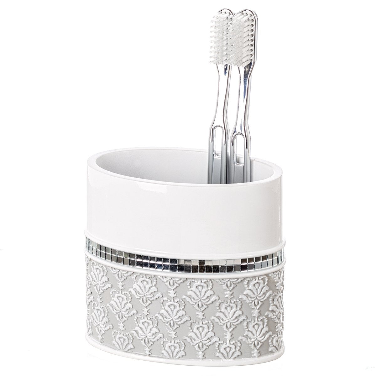 Mirror Damask Toothbrush Holder for Bathroom