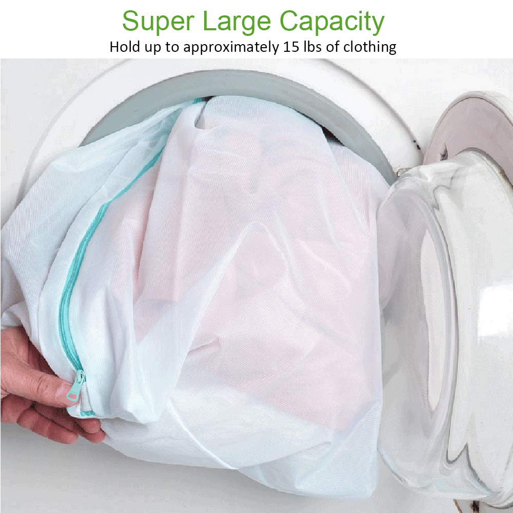 2 Pack Extra Large Laundry Mesh Bag 43 x 35 Inch Mesh Laundry Bag Zippered Big Net Bag for Blanket Sweater Coat Bedding Sheet in Home Dorm Hotel Don't Drying (2 Count)