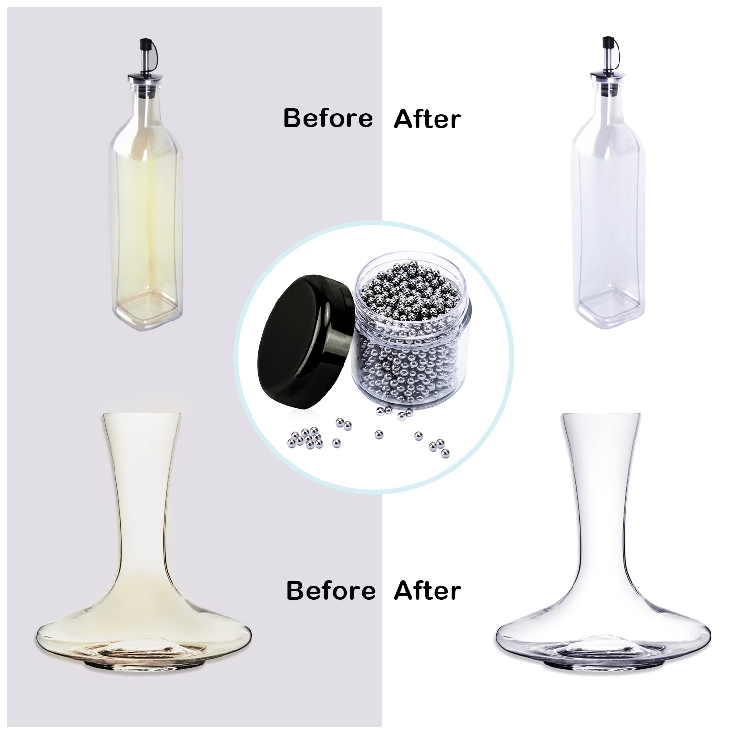 1500 PCS Metal Cleaning Beads Reusable Decanter Beads for Glass Bottles (1500 Count)