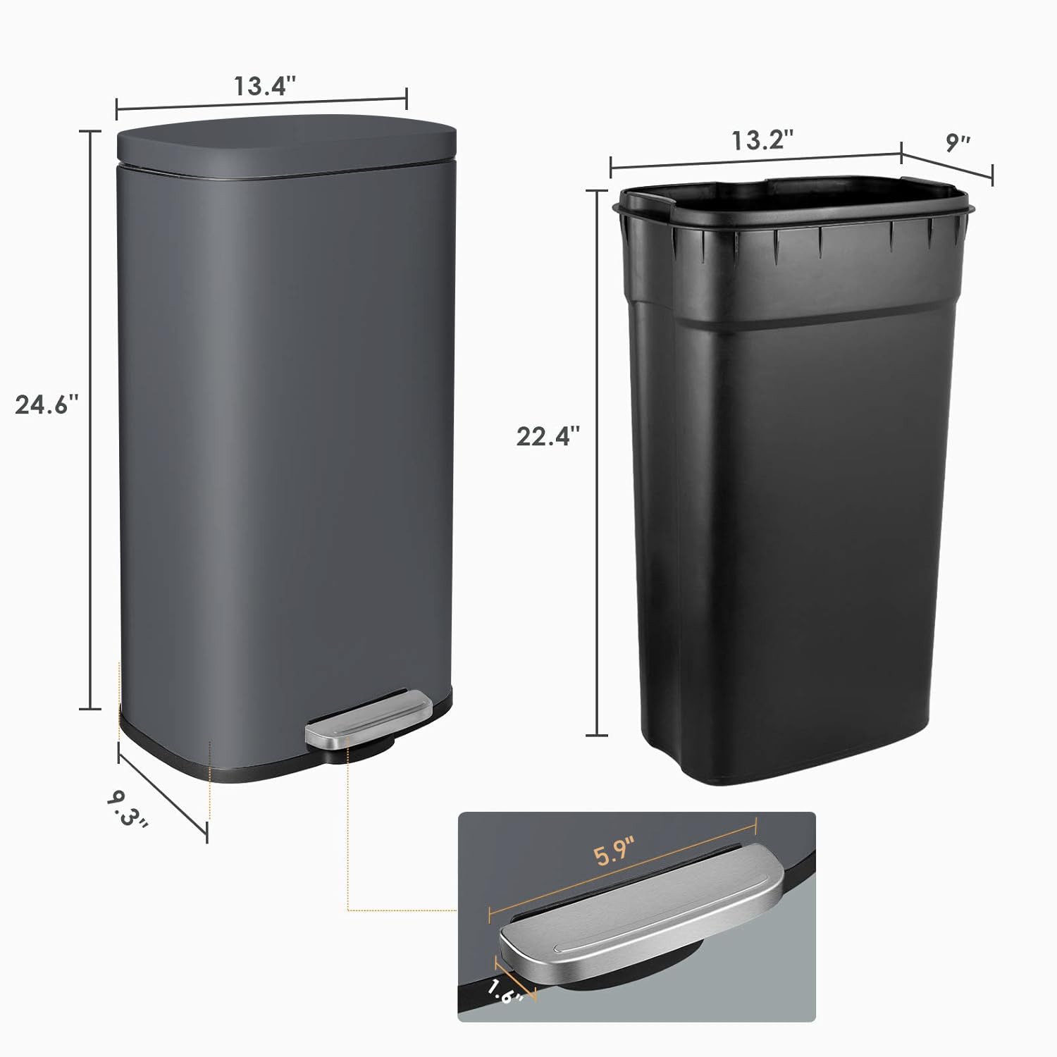 8 Gallon 30L Step Kitchen Trash Can
