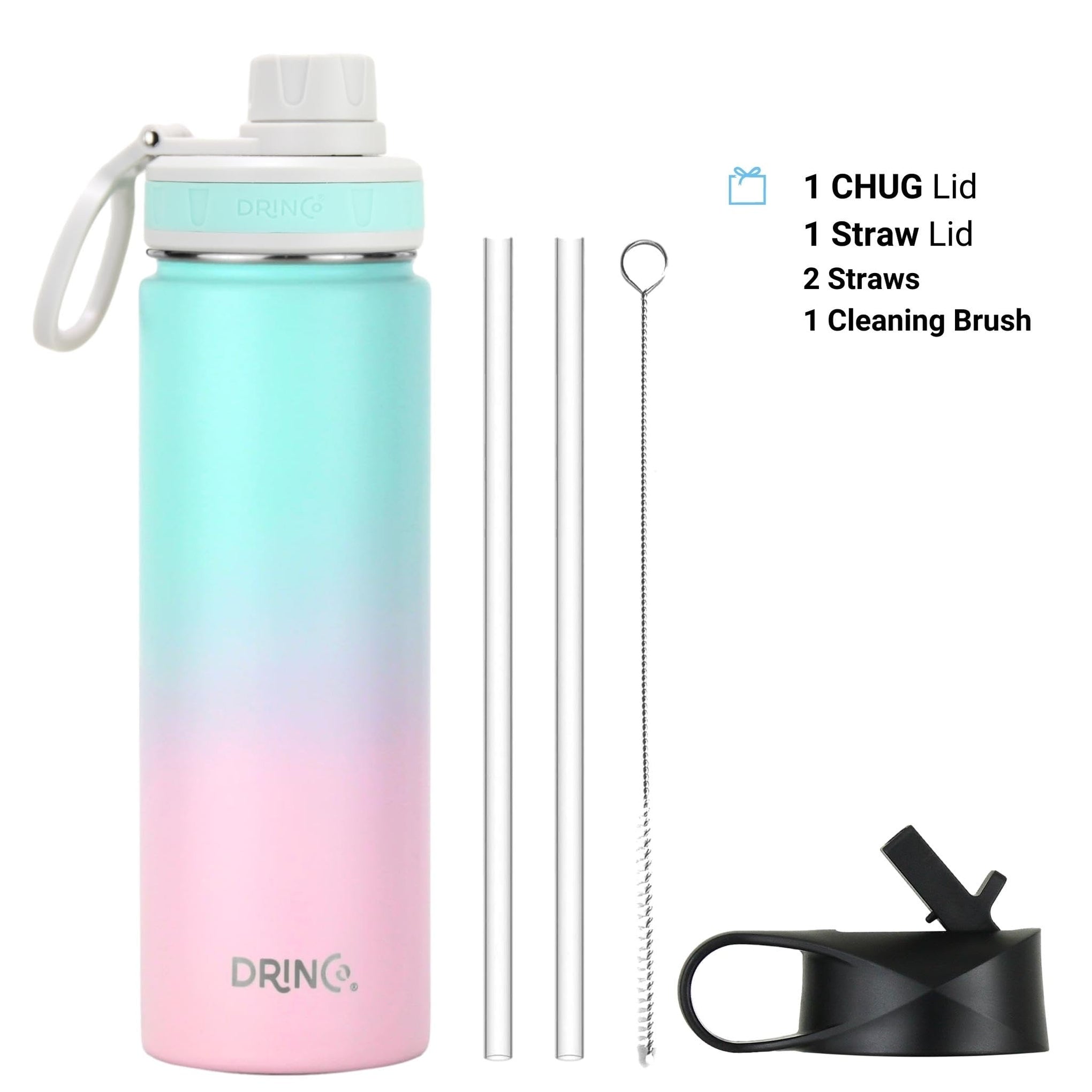 Stainless Steel Water Bottle Spout Lid Vacuum Insulated Double Wall Water Bottle Wide Mouth