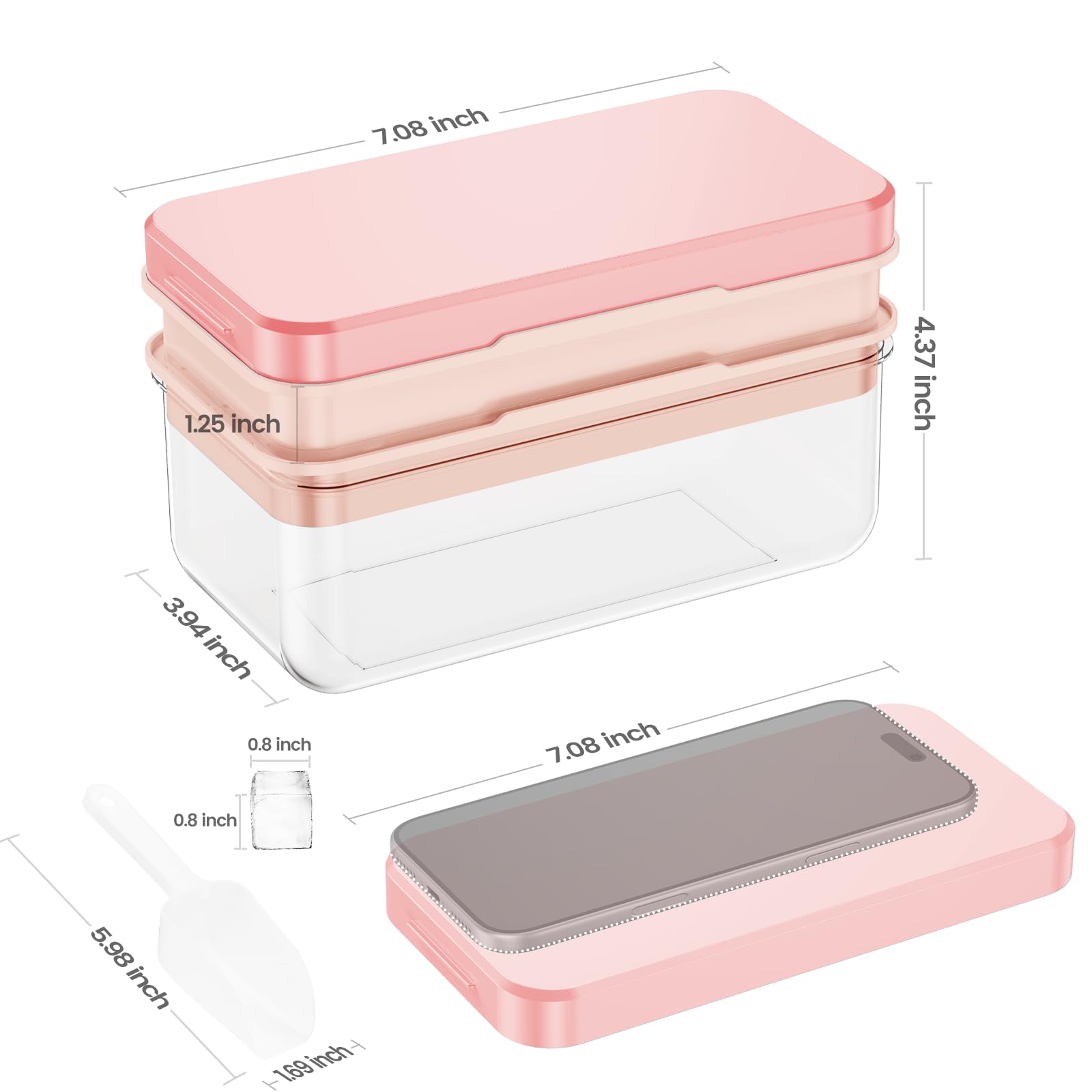 Ice Cube Tray with Lid and Bin