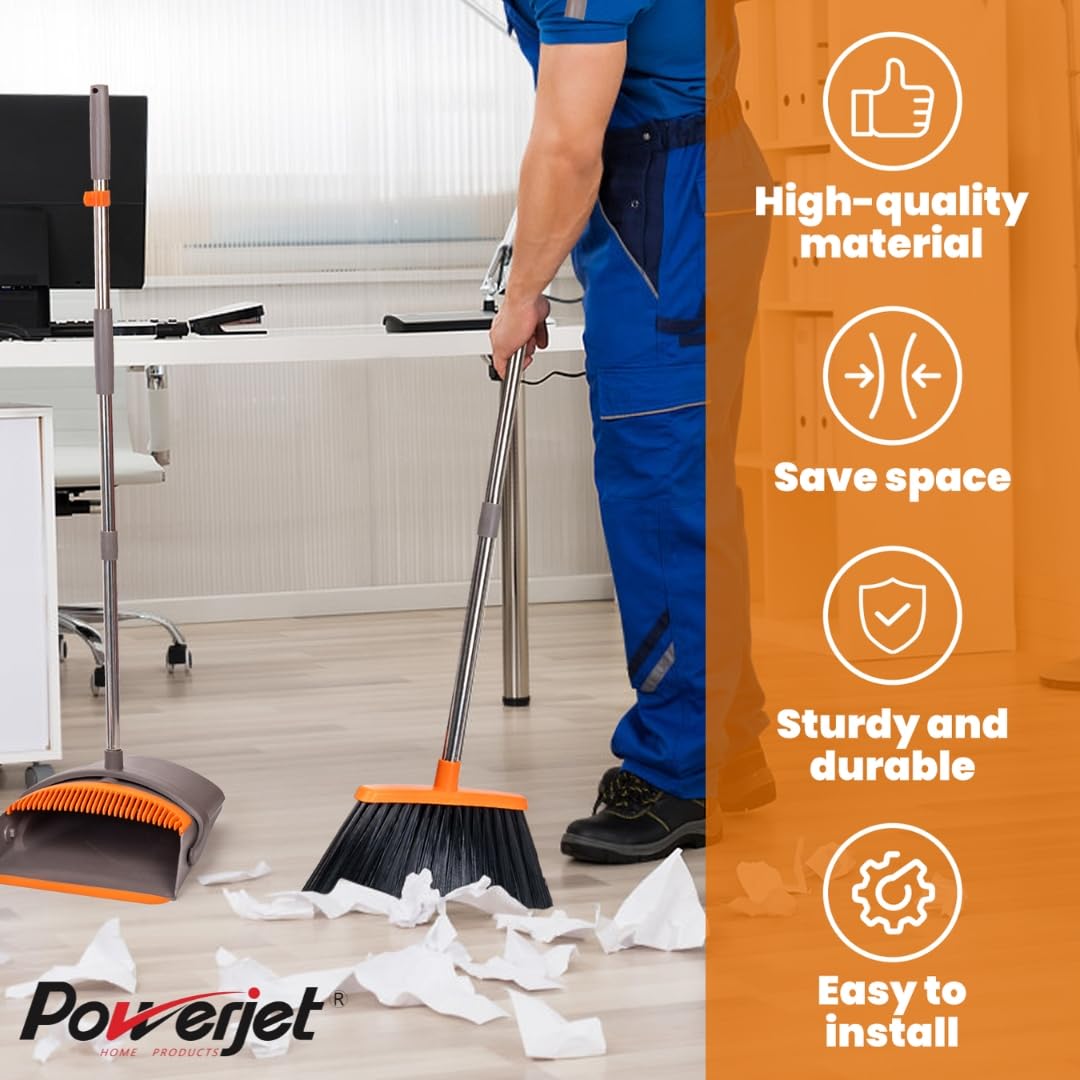 POWERJET Upright Broom & Dustpan Set