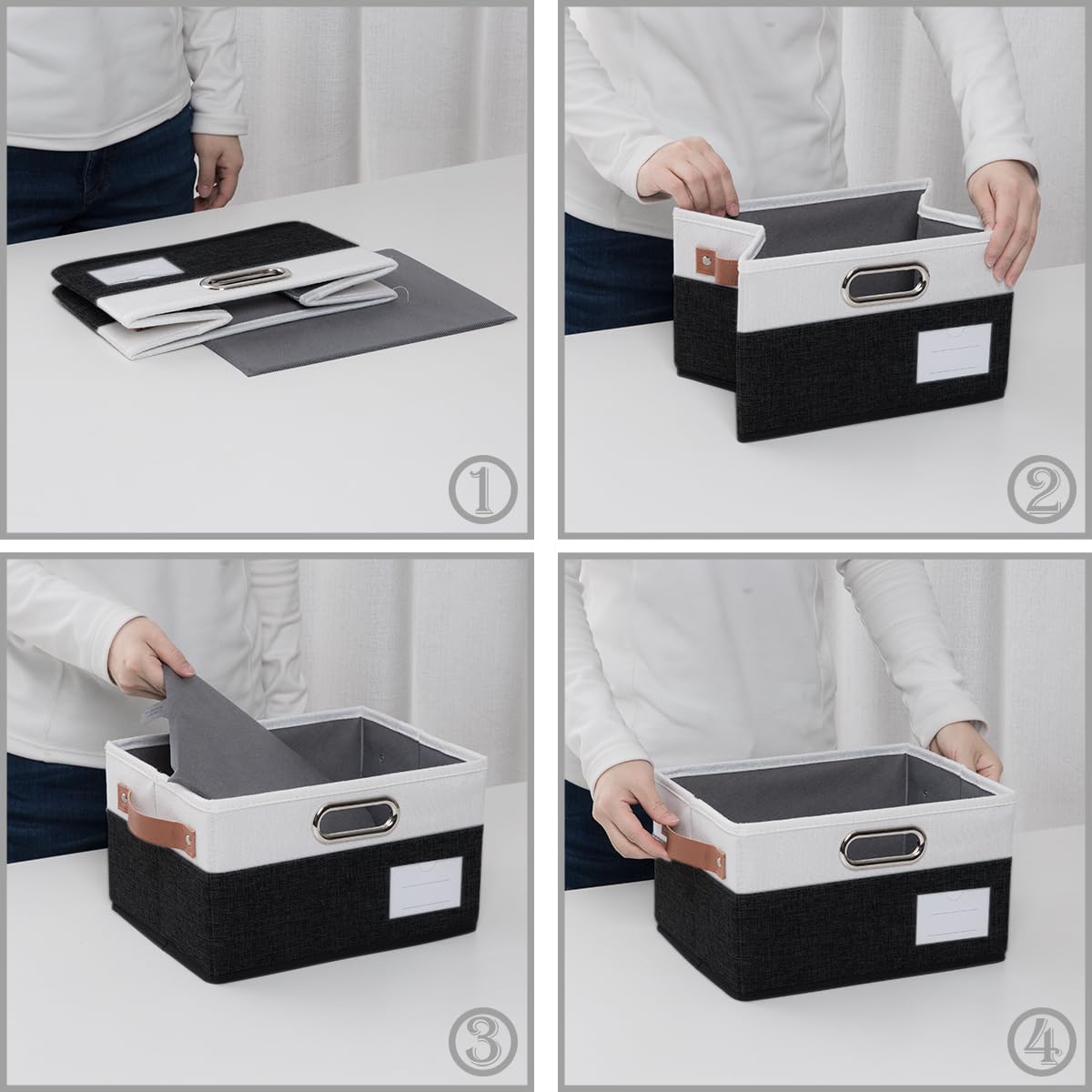 Foldable Storage Bins with Handles [3 (3 Count)