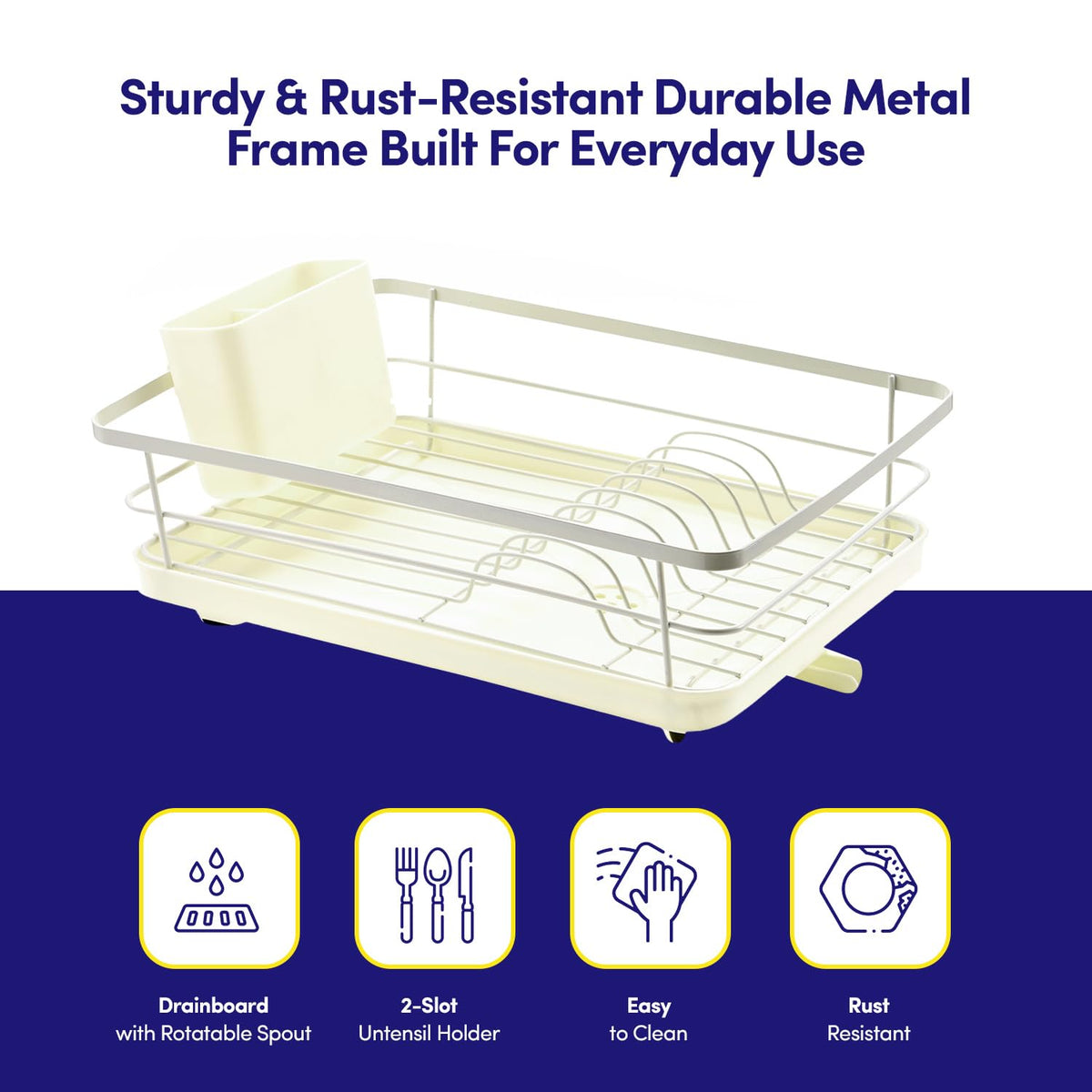 Dish Drying Rack 3 Piece Dish Drainer with Drainboard Set for Kitchen Counter
