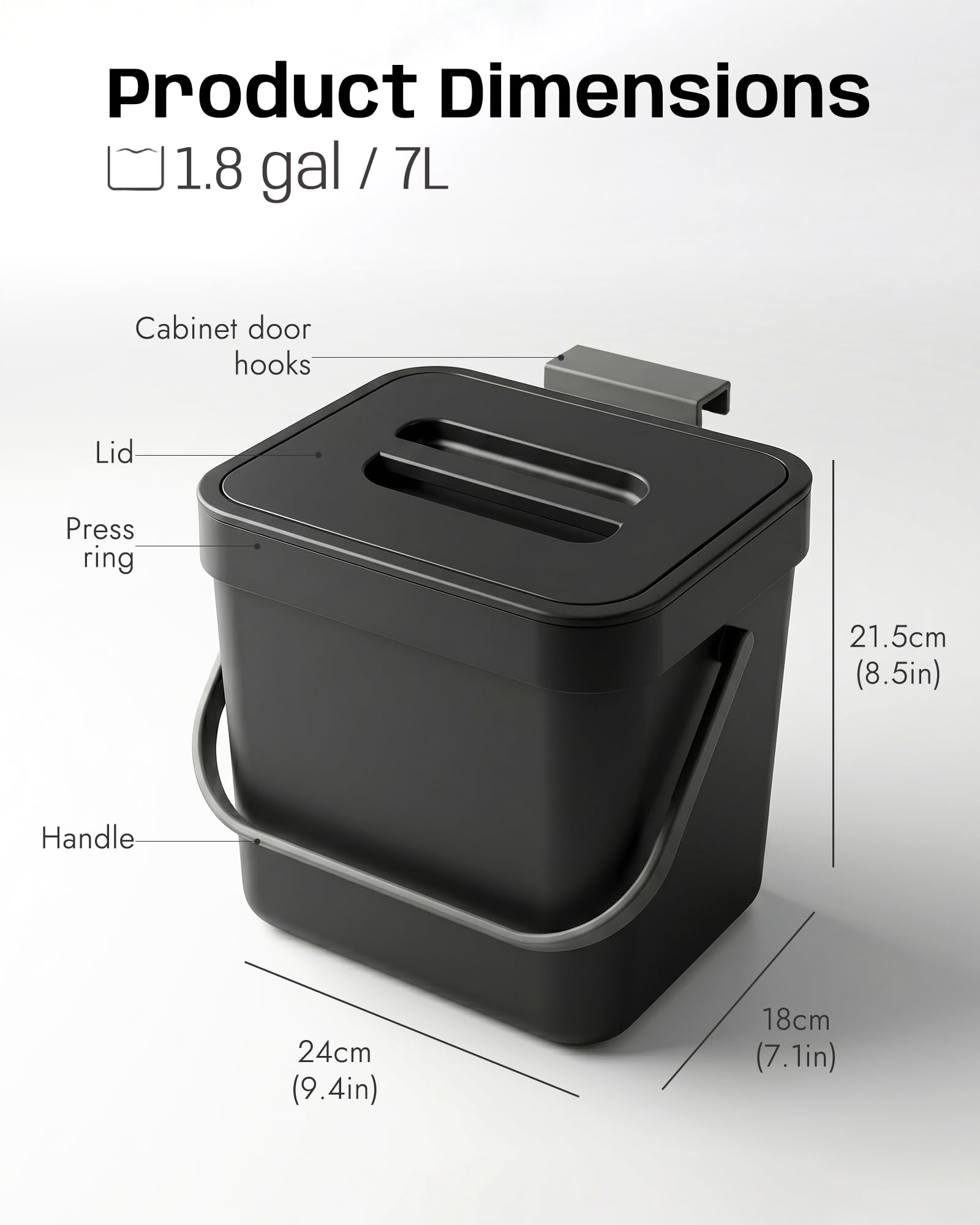 1.8 Gal Countertop Compost Bin
