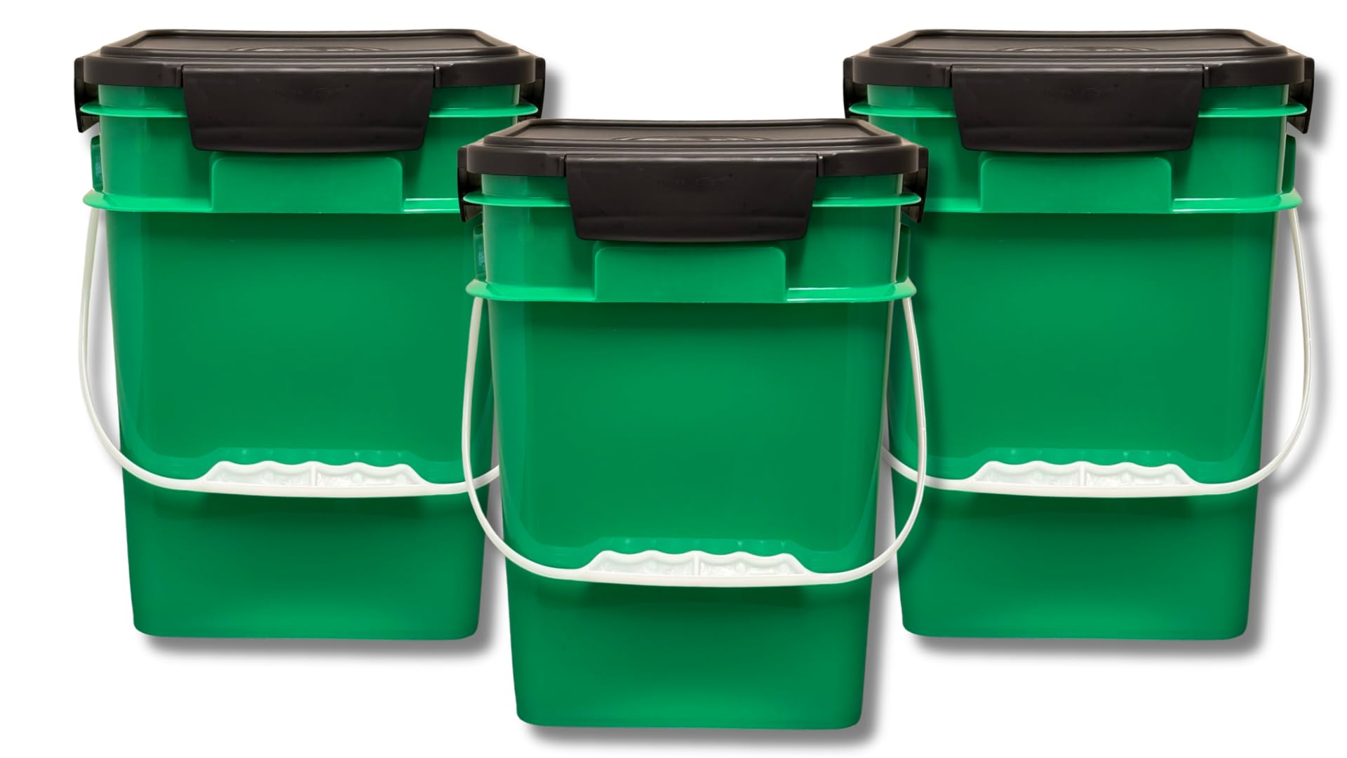 4 Gallon Square Food Grade Bucket Pail with Plastic Handles and Lid
