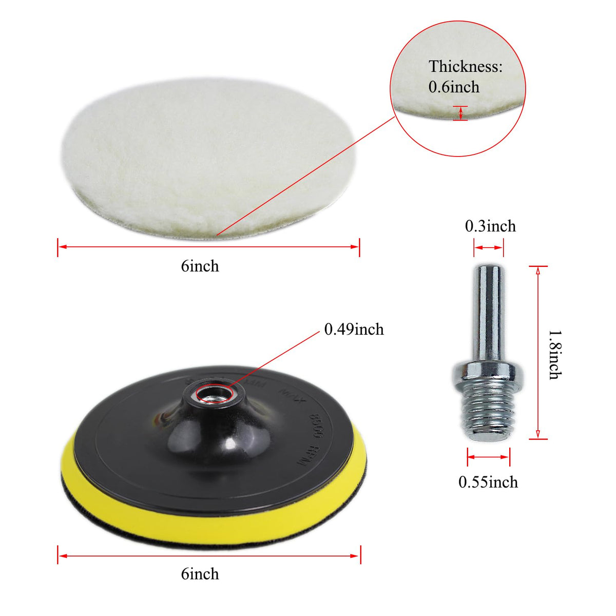 Car Foam Polishing Buffing Kit (6 Count)