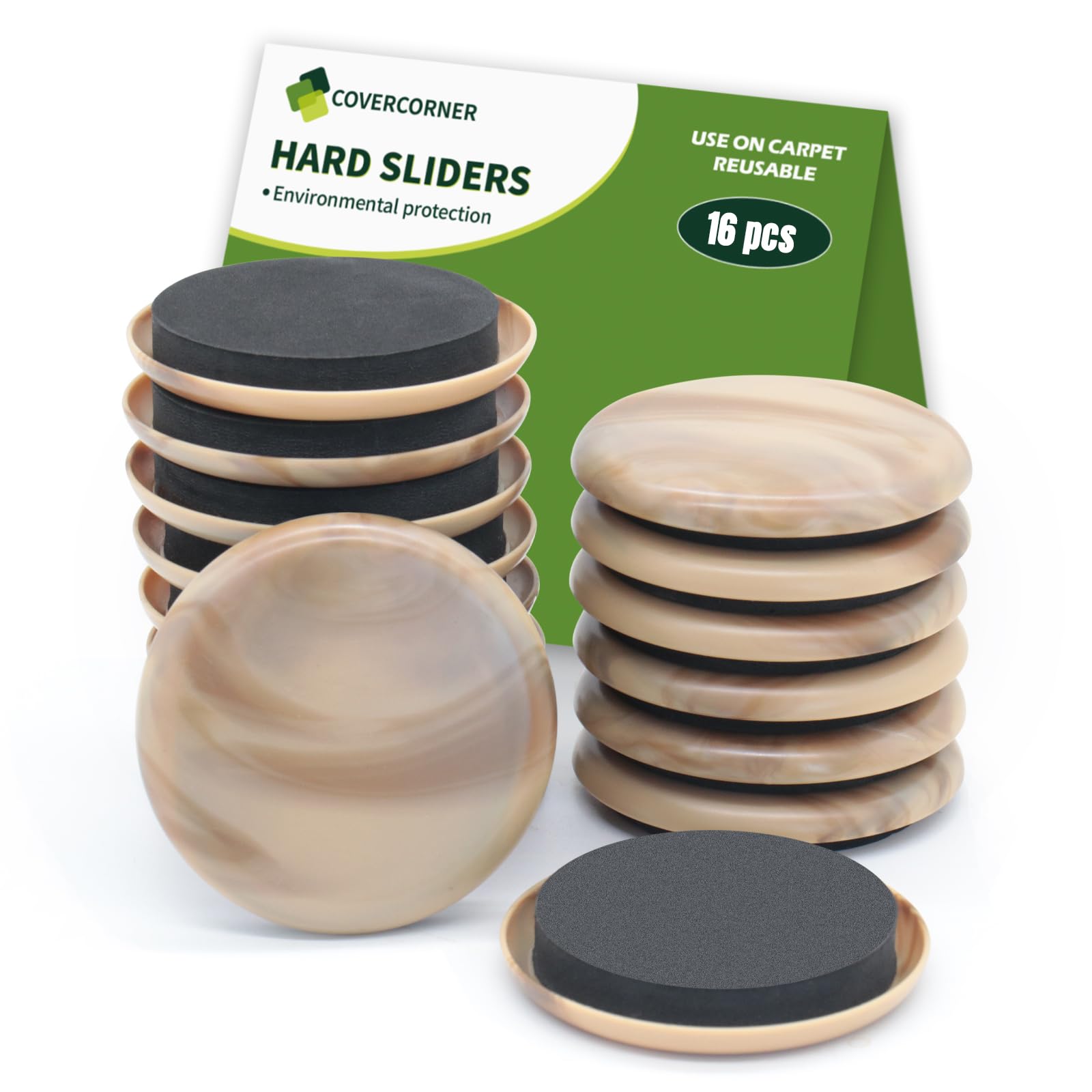 Furniture Sliders for Carpet 16 PCS (16 Count)