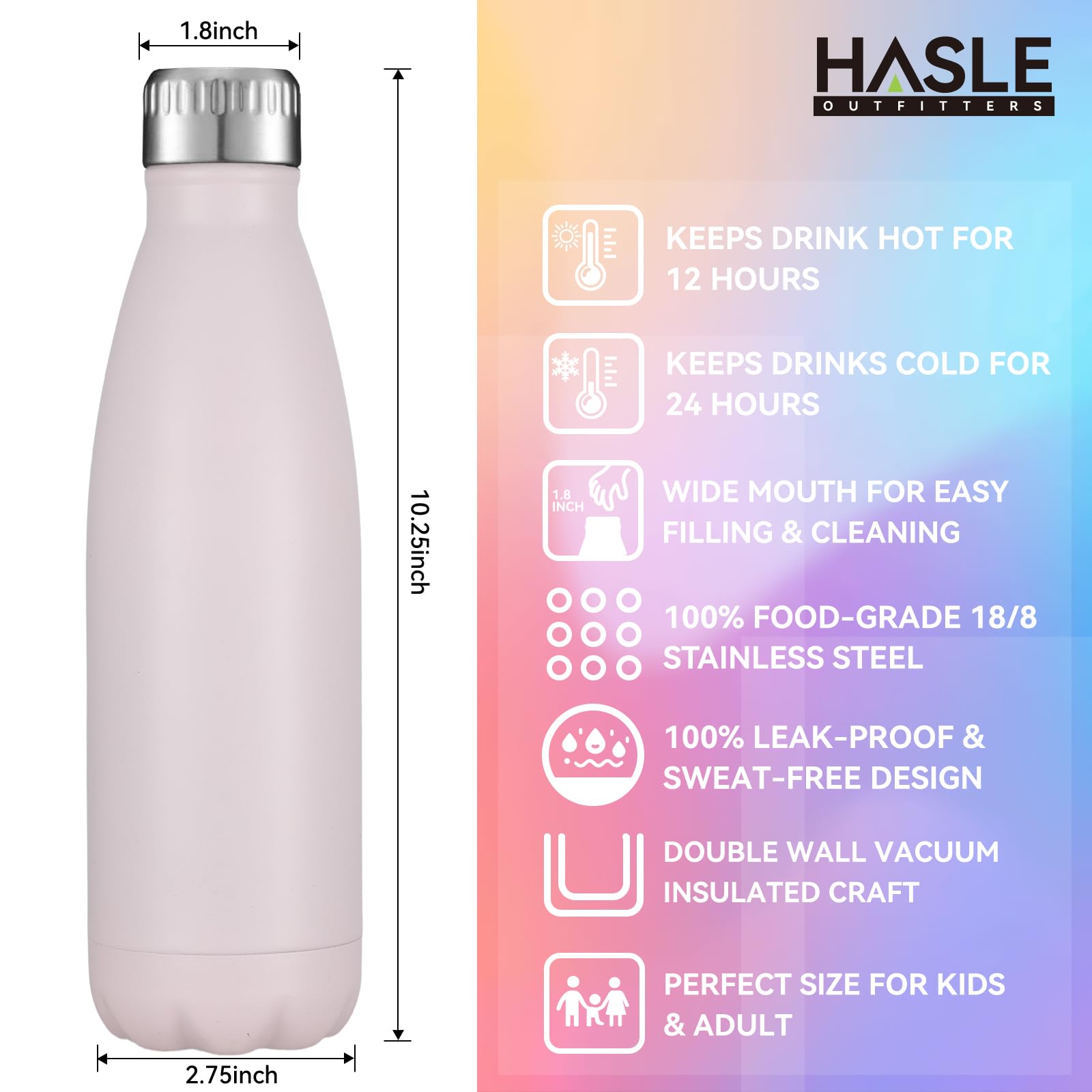 17oz Stainless Steel Water Bottles