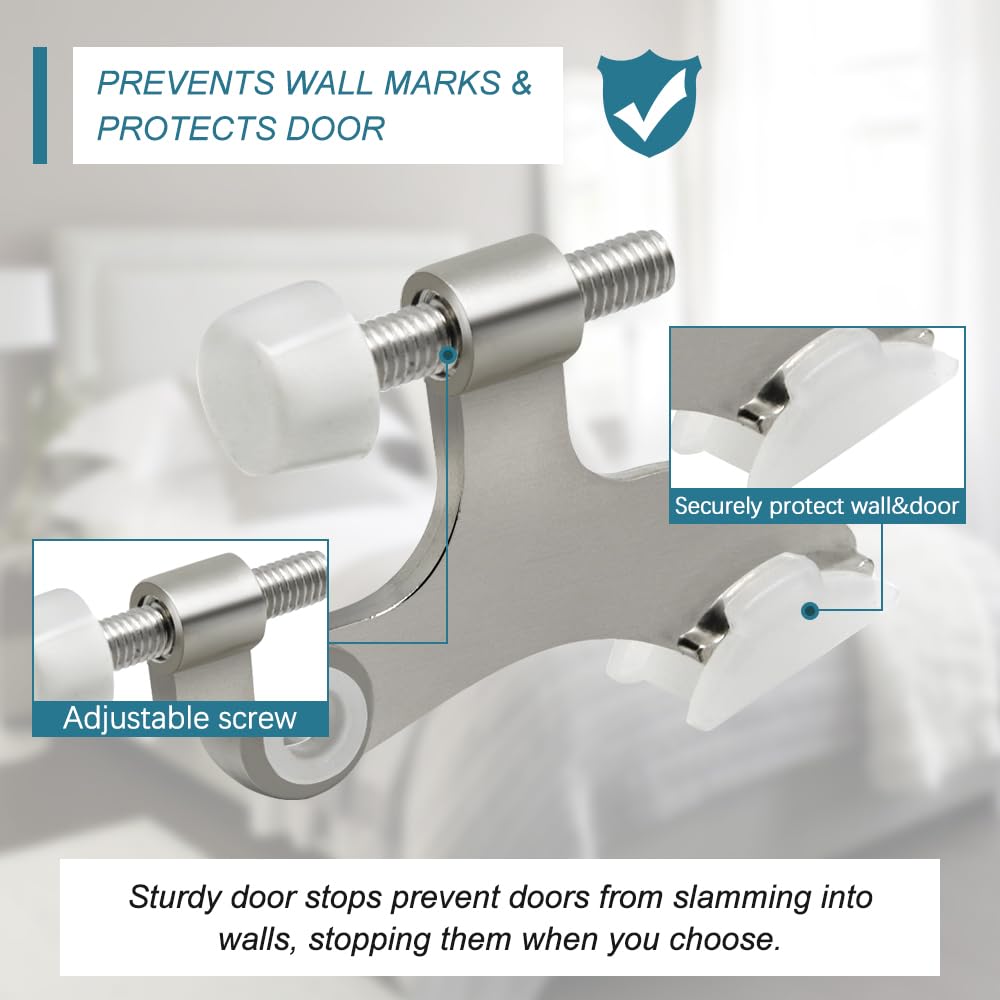 8 Pack Hinge Pin Brushed Nickel Door Stopper (8 Count)