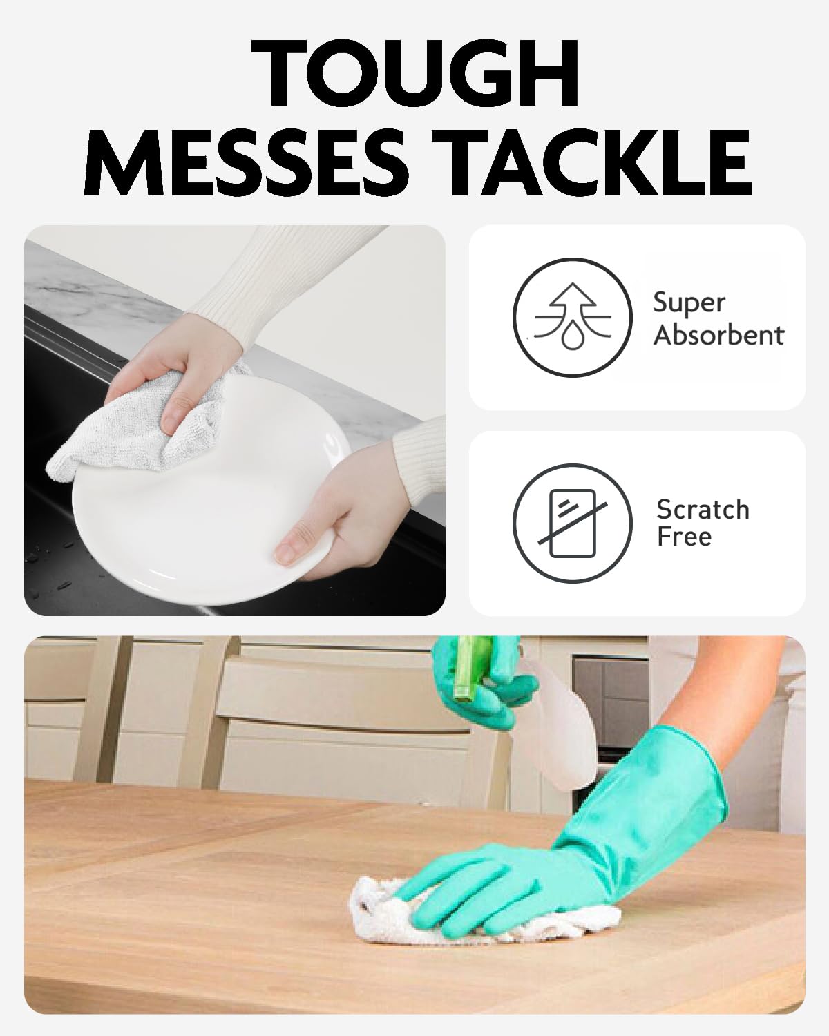 Microfiber Cleaning Cloth Roll (75 Count)