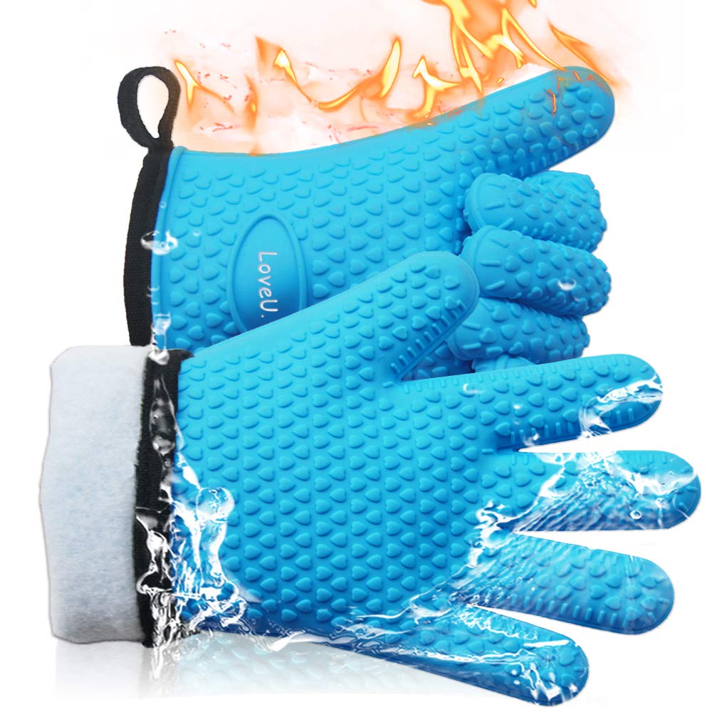Silicone Oven Mitts Gloves (11 Ounce)