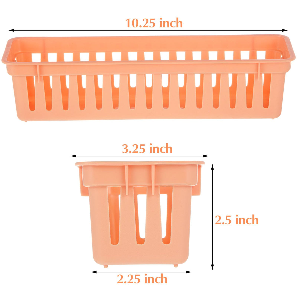 12 Pack Slim Plastic Storage Baskets Tray for Organizing 10.25x3.25x2.5 Inch Small Narrow Storage Bins Stackable Drawer Pencil Trays Holder for Desk Garage Cabinet Container (12 Count)