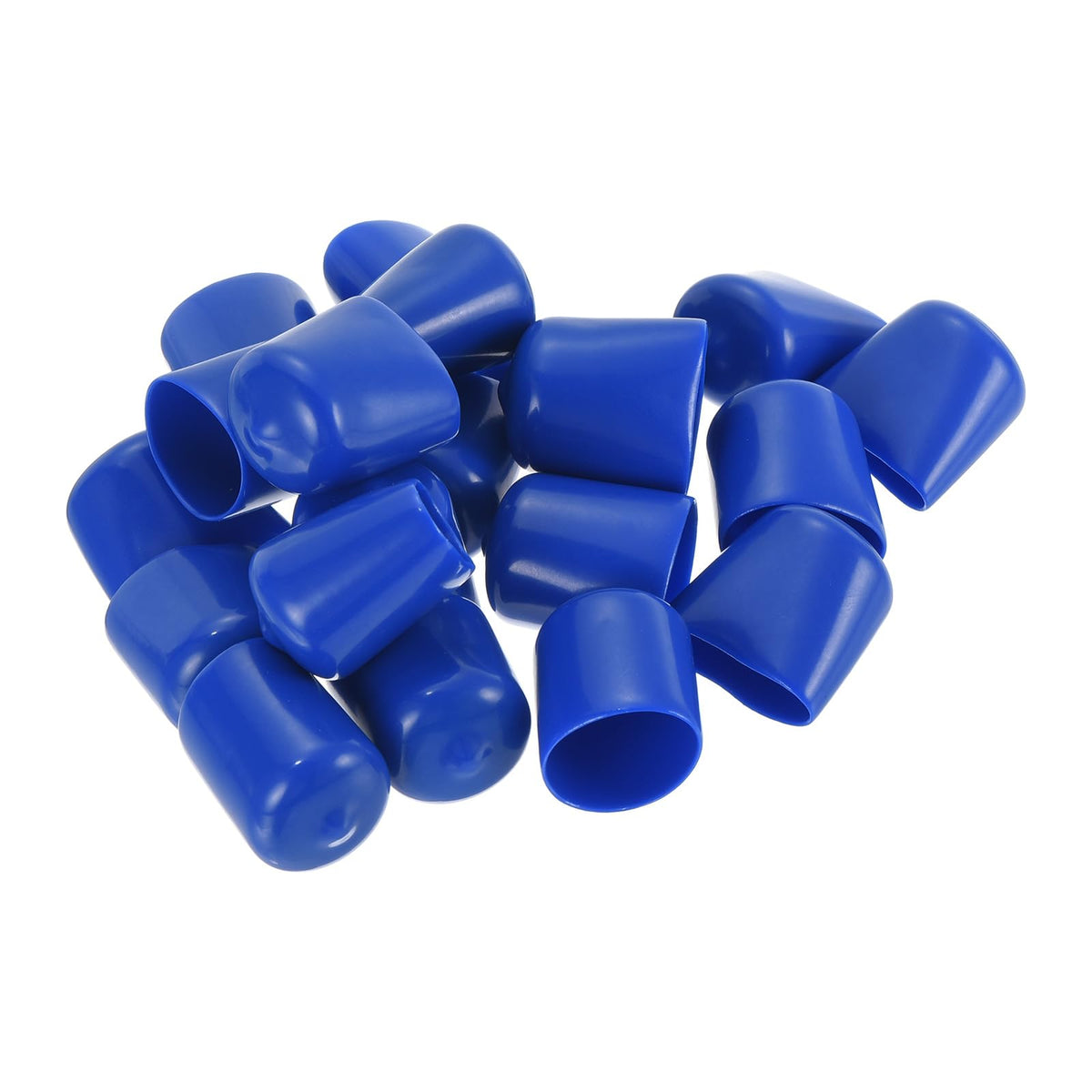 20pcs Rubber End Caps 21mm ID Vinyl Round Tube Bolt Cap Cover Screw Thread Protectors Blue