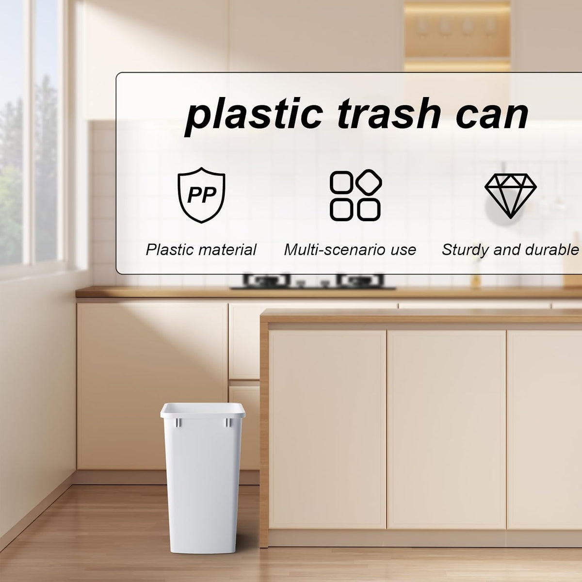 35QT Kitchen Trash Can (2 Count)
