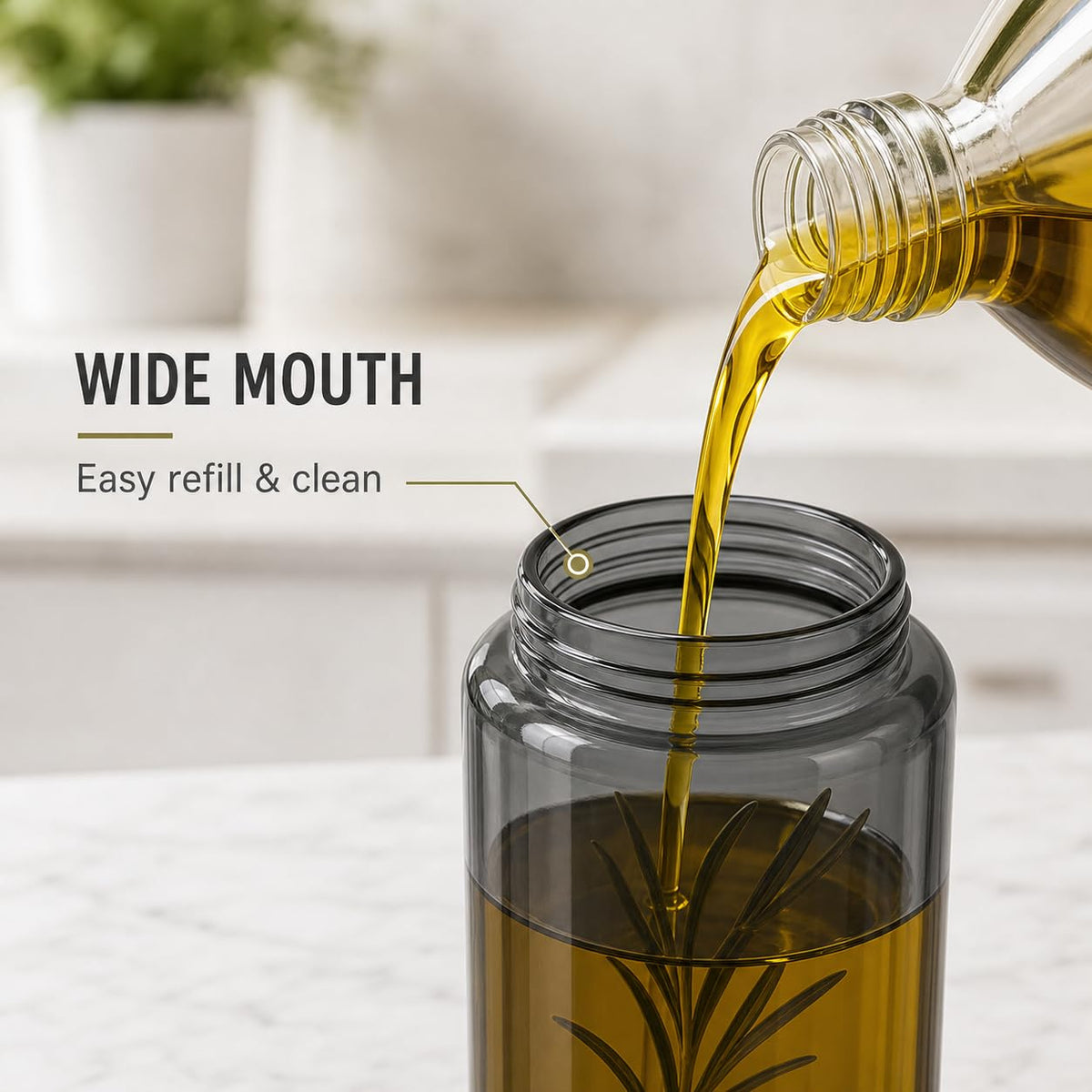 Olive Oil Dispenser Bottle for Kitchen