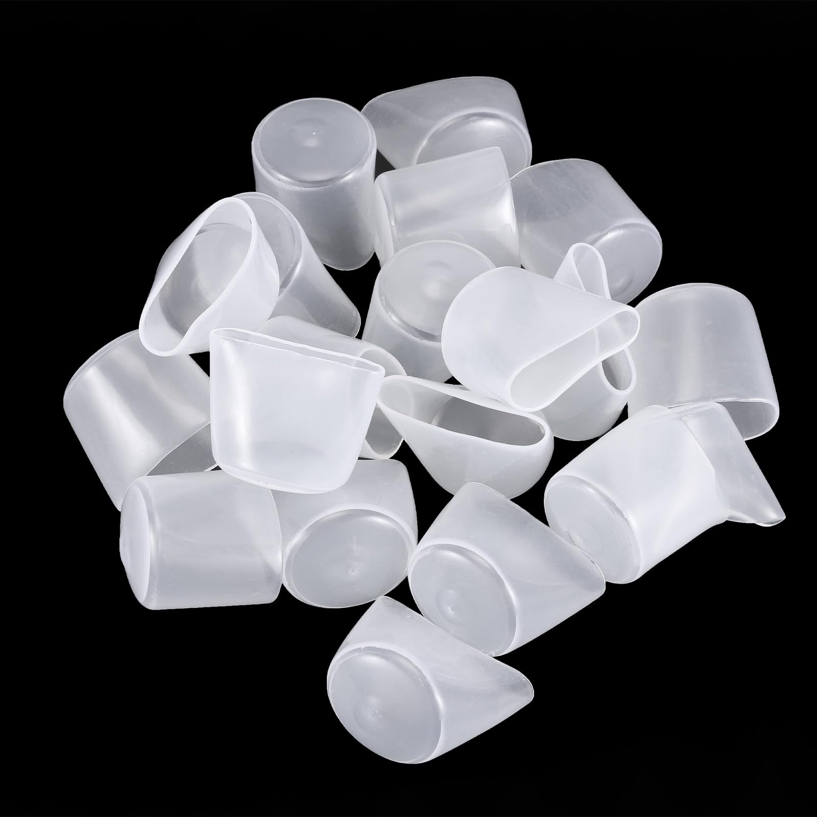 20pcs Rubber End Caps 29mm ID Vinyl PVC Round Tube Bolt Cap Cover Screw Thread Protectors Clear