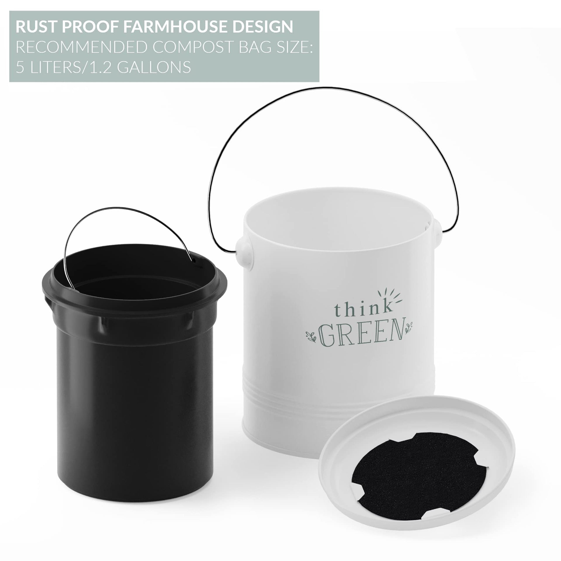 1.2 Gallon Kitchen Counter Compost Bin with Lid