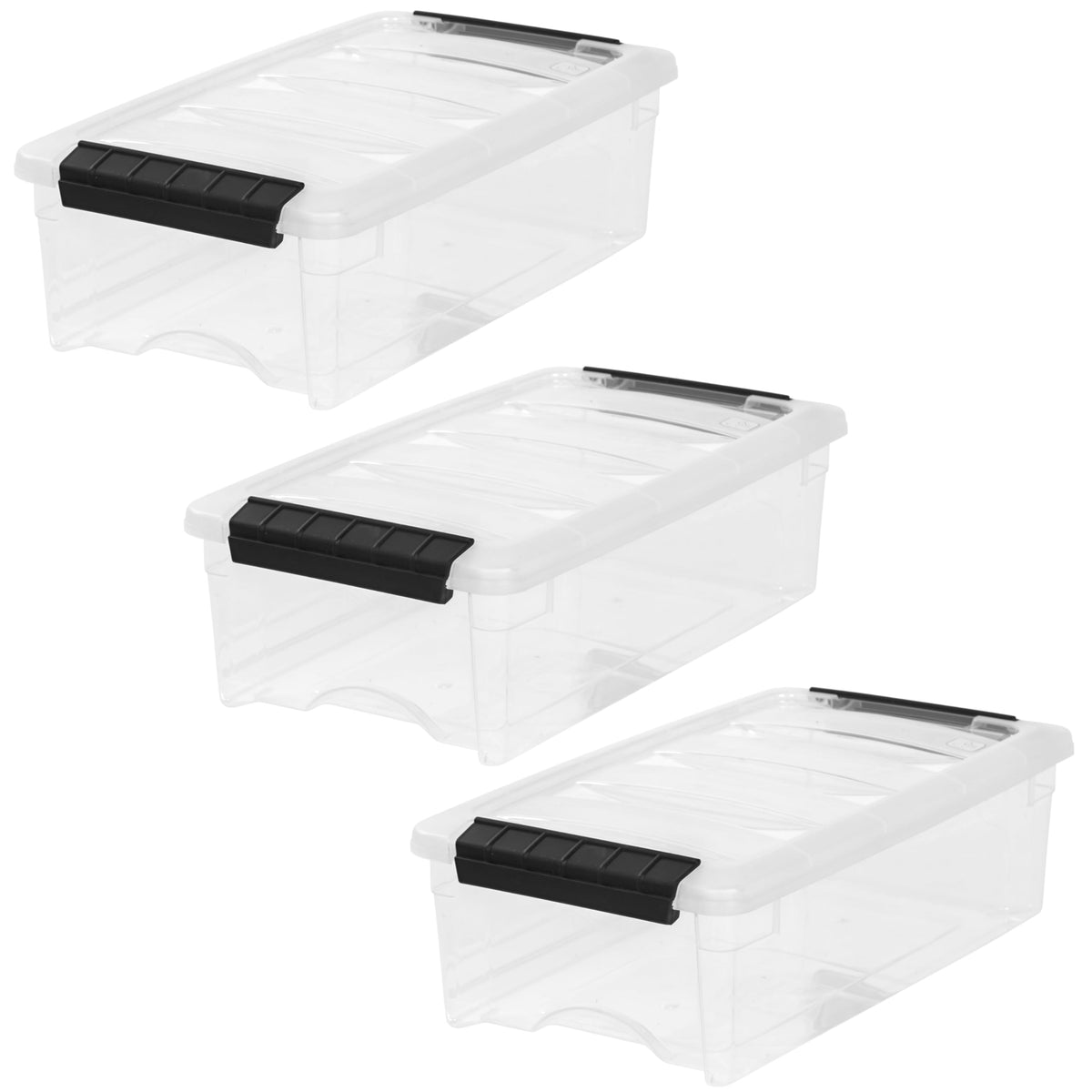 3 Pack 6 Quart Storage Bins with Lids (3 Count)