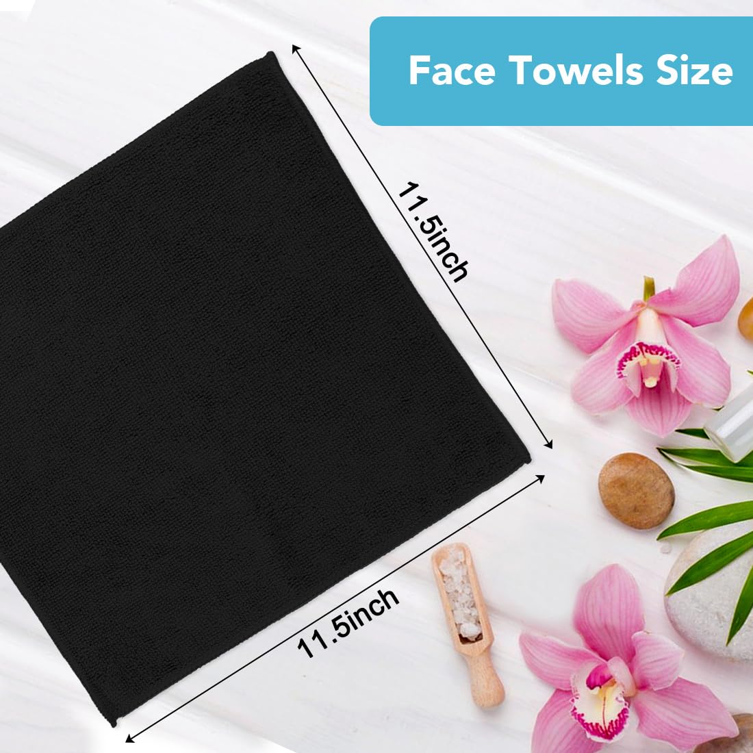 Wash Cloths Face Towels 12x12 Inch 20 Pack (20 Count)