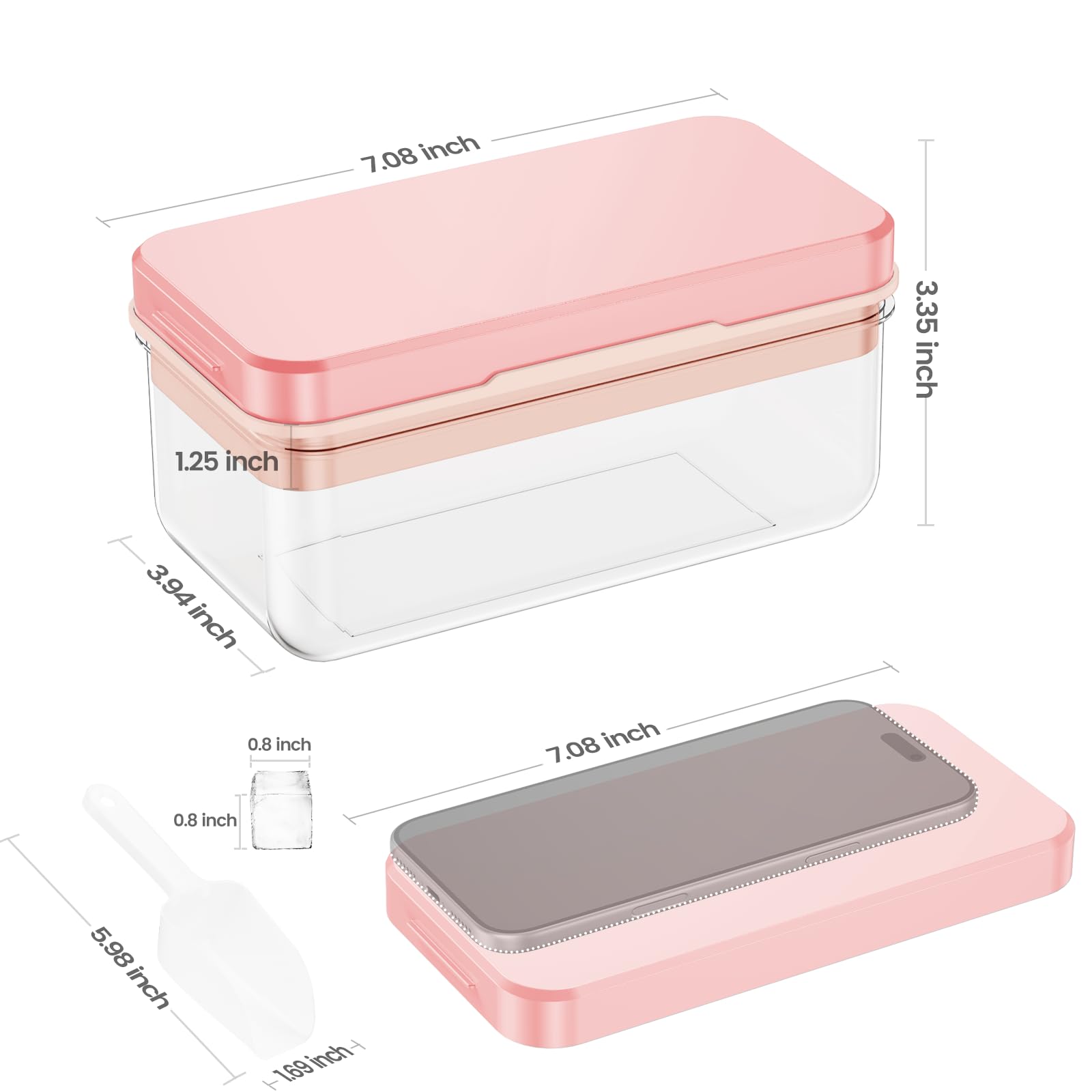 Ice Cube Tray with Lid and Bin